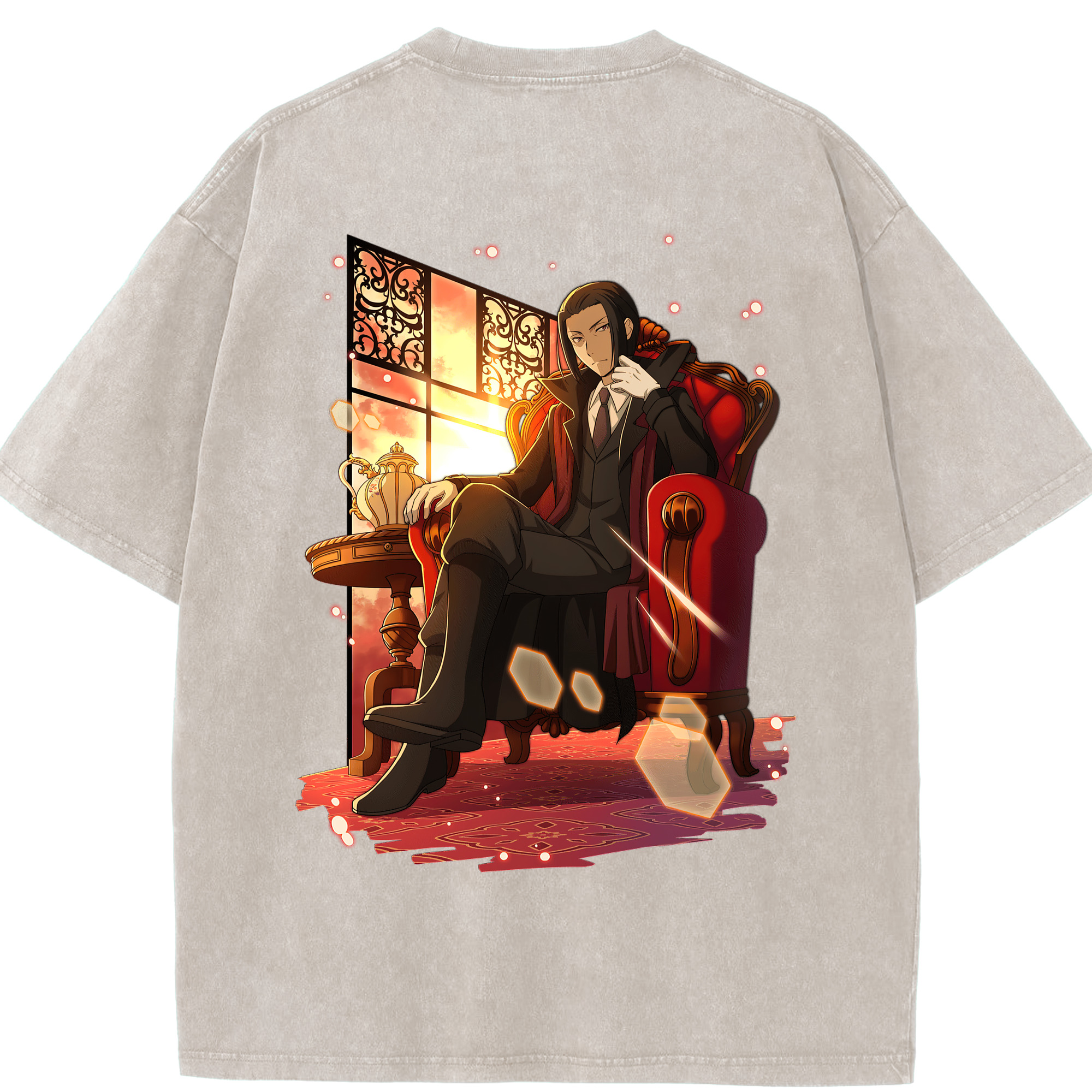 （画像用） 文豪ストレイドッグス Bungo Stray Dogs 綿100% ヴィンテージ風 半袖Tシャツ（背面プリント）