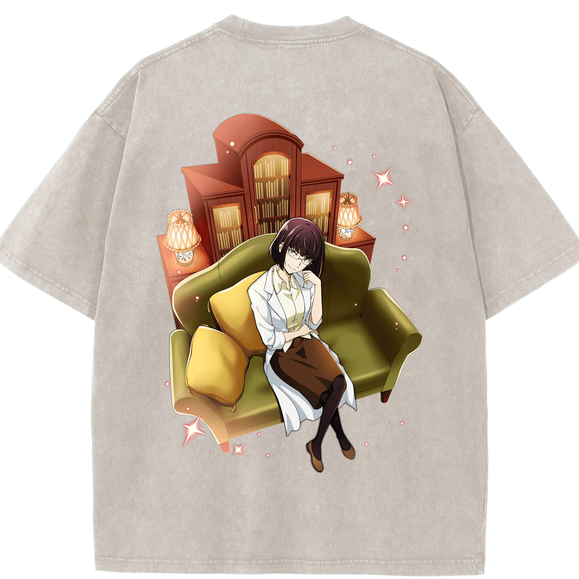 （画像用） 文豪ストレイドッグス Bungo Stray Dogs 綿100% ヴィンテージ風 半袖Tシャツ（背面プリント）