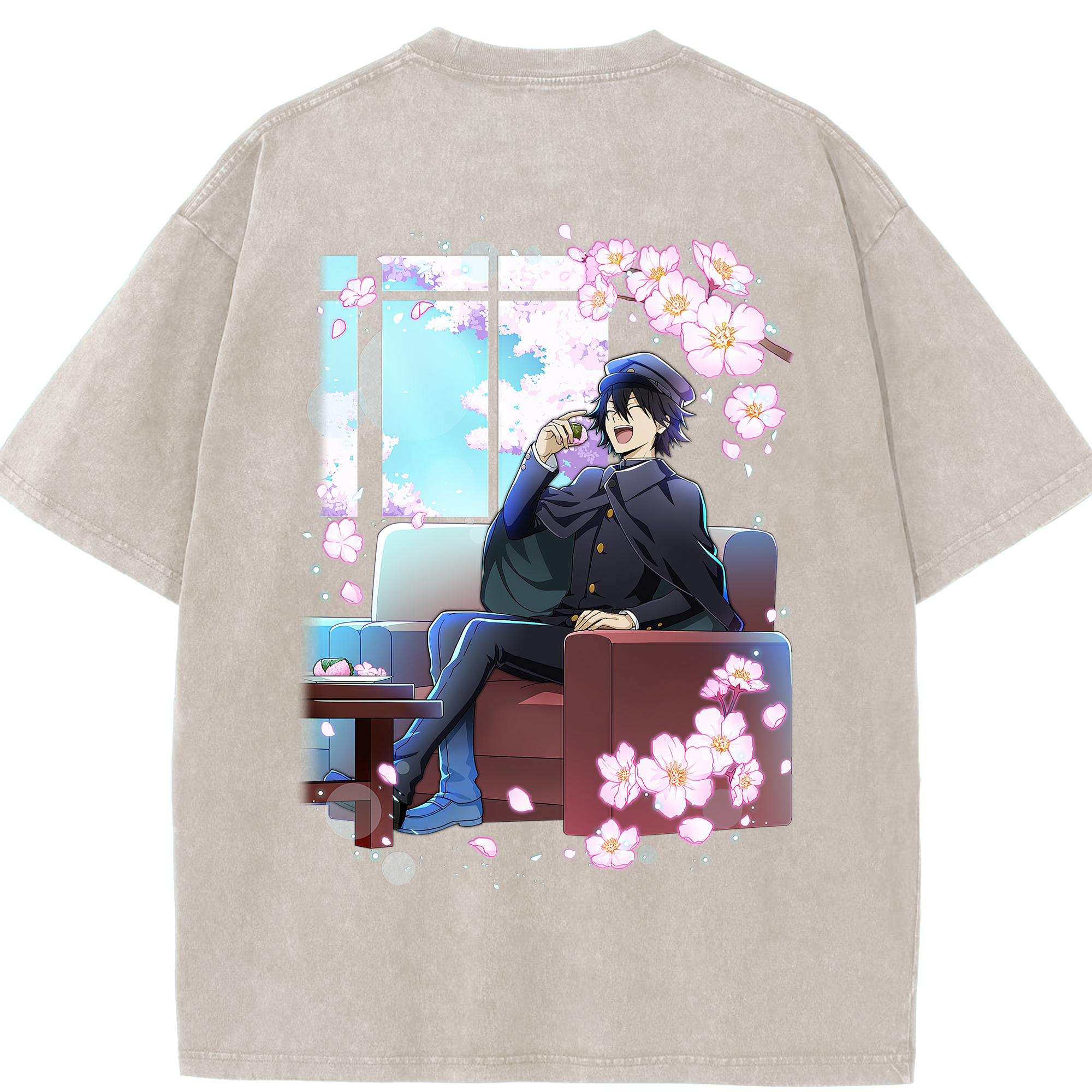 （画像用） 文豪ストレイドッグス Bungo Stray Dogs 綿100% ヴィンテージ風 半袖Tシャツ（背面プリント）