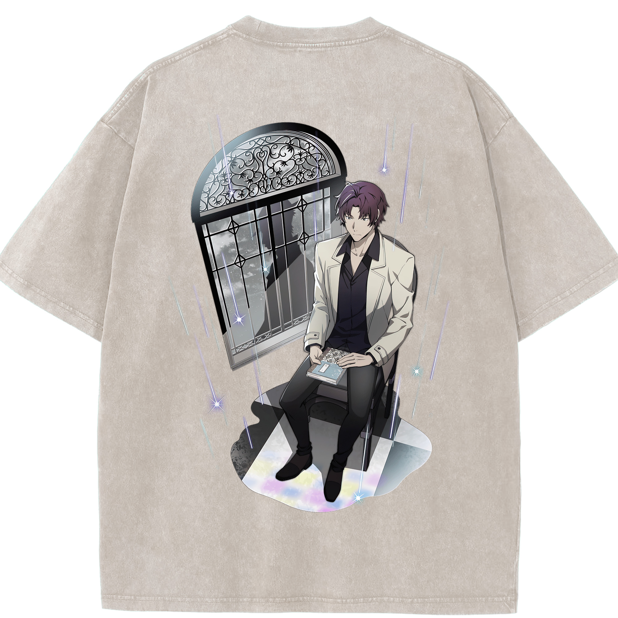 （画像用） 文豪ストレイドッグス Bungo Stray Dogs 綿100% ヴィンテージ風 半袖Tシャツ（背面プリント）