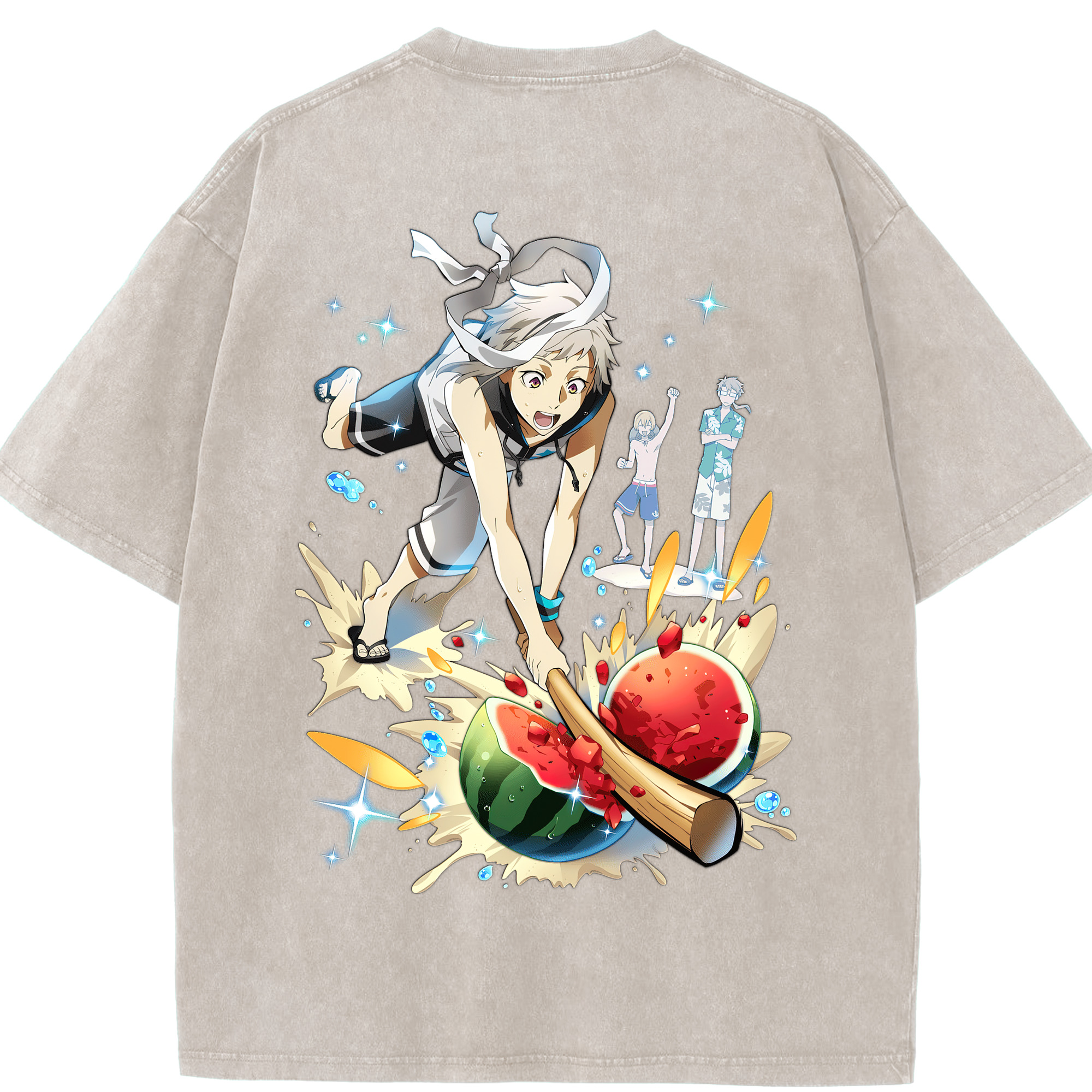 （画像用） 文豪ストレイドッグス Bungo Stray Dogs 綿100% ヴィンテージ風 半袖Tシャツ（背面プリント）