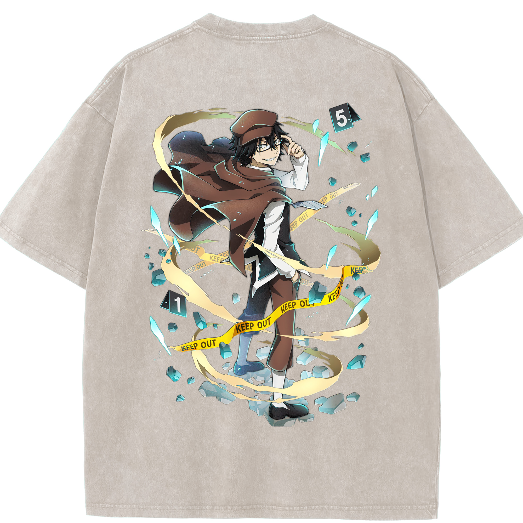 （画像用） 文豪ストレイドッグス Bungo Stray Dogs 綿100% ヴィンテージ風 半袖Tシャツ（背面プリント）