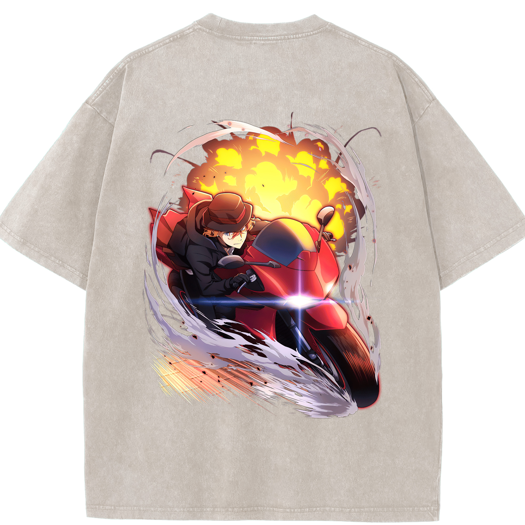 （画像用） 文豪ストレイドッグス Bungo Stray Dogs 綿100% ヴィンテージ風 半袖Tシャツ（背面プリント）