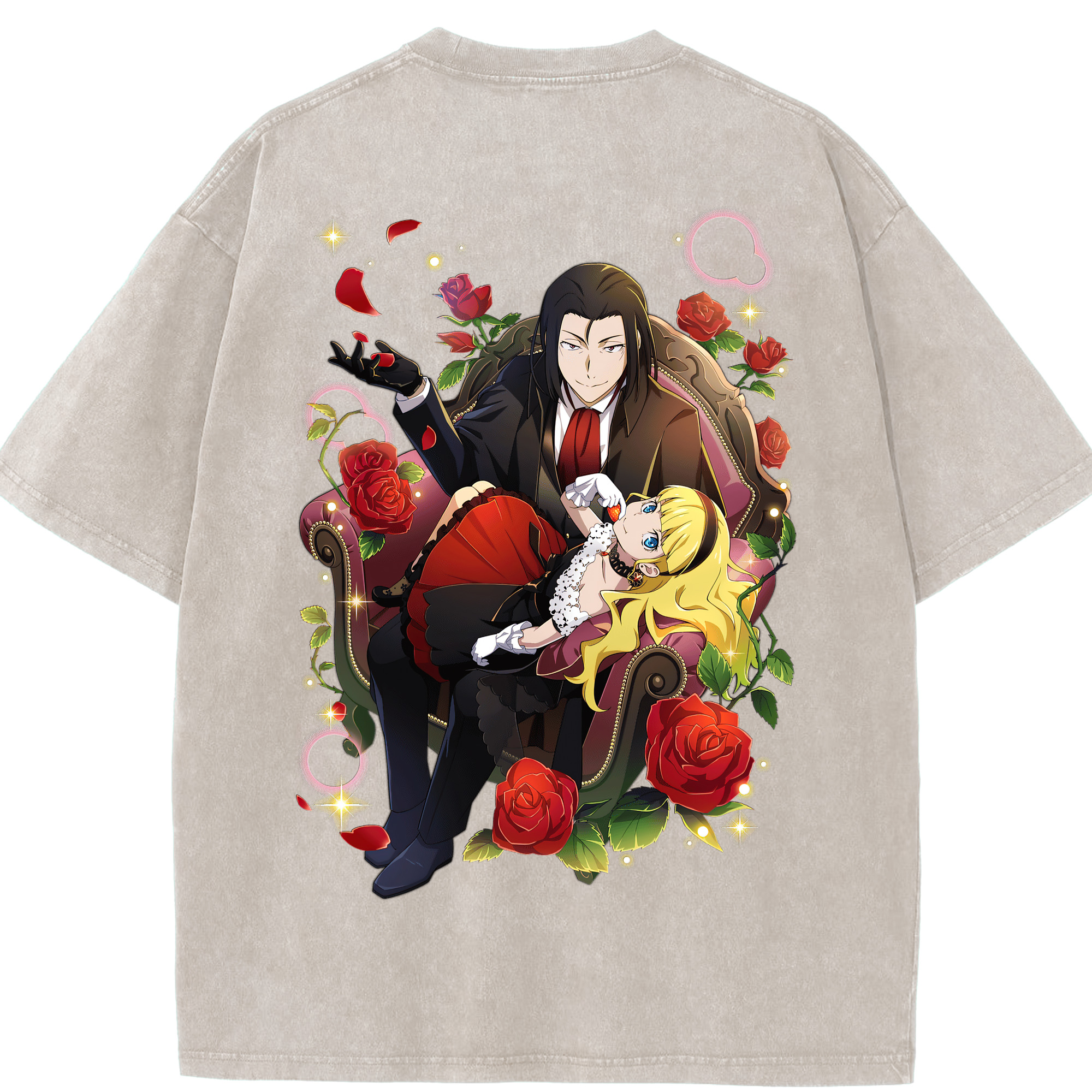 （画像用） 文豪ストレイドッグス Bungo Stray Dogs 綿100% ヴィンテージ風 半袖Tシャツ（背面プリント）