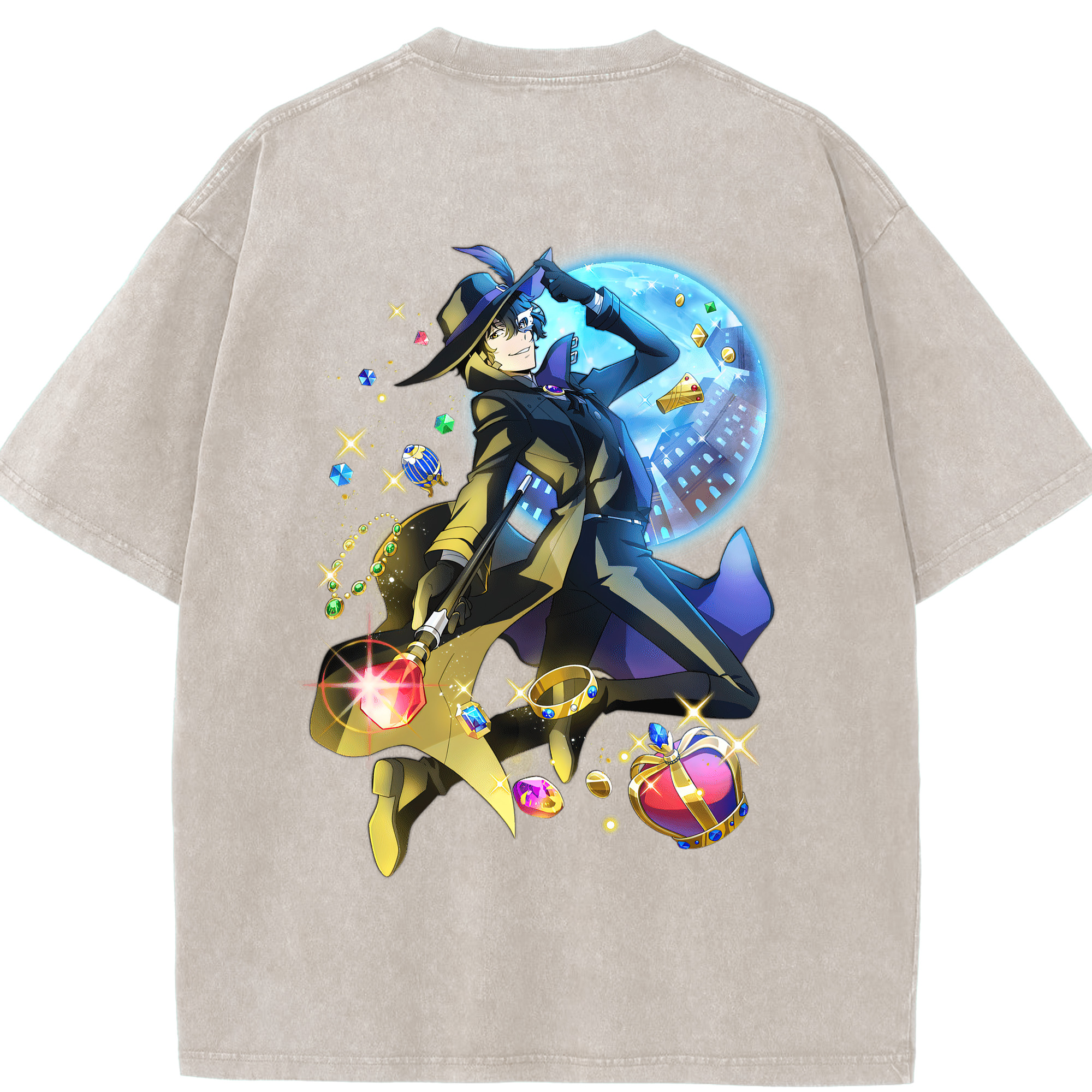 （画像用） 文豪ストレイドッグス Bungo Stray Dogs 綿100% ヴィンテージ風 半袖Tシャツ（背面プリント）