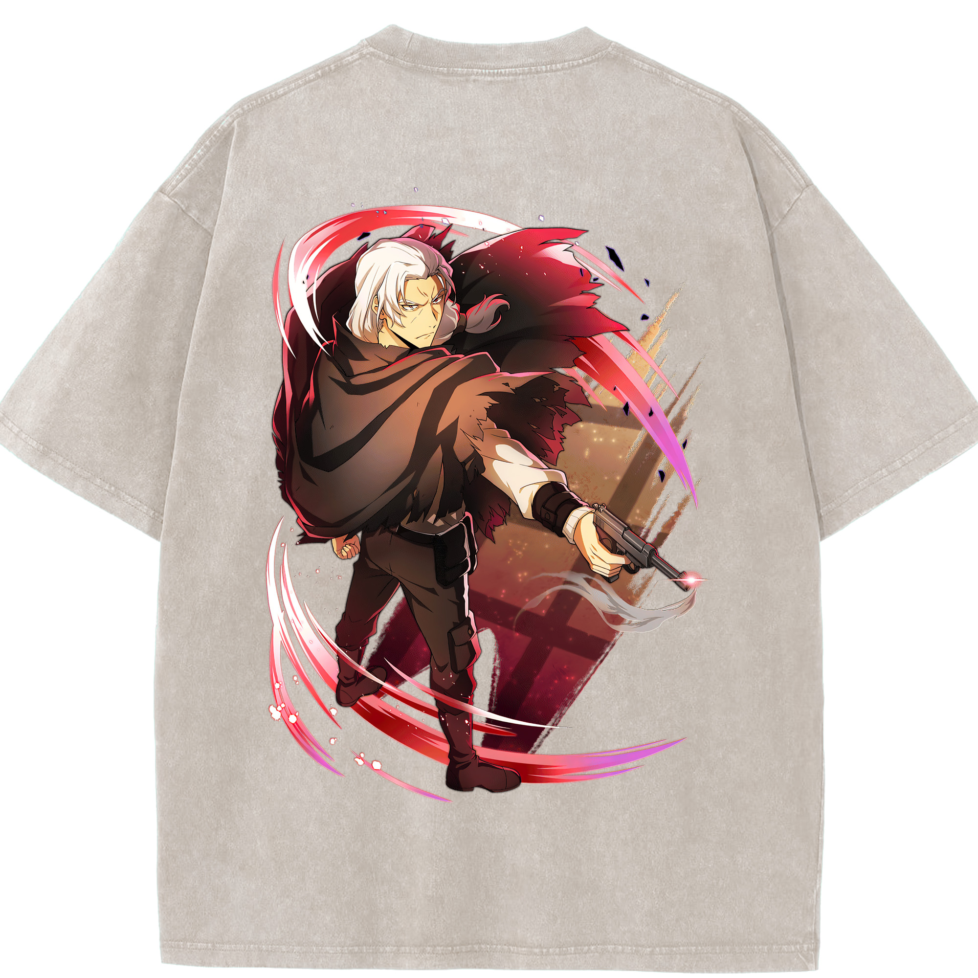 （画像用） 文豪ストレイドッグス Bungo Stray Dogs 綿100% ヴィンテージ風 半袖Tシャツ（背面プリント）