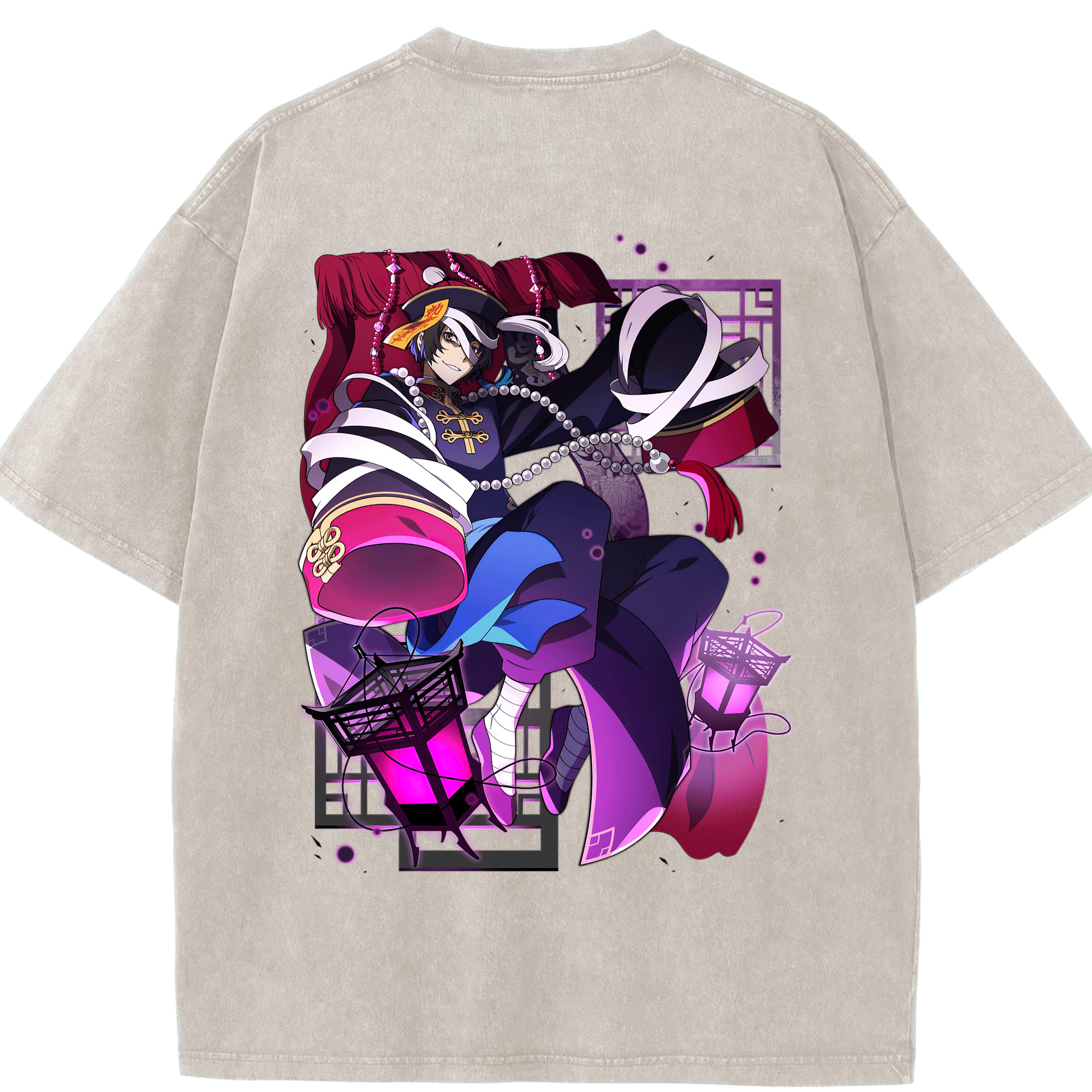 （画像用） 文豪ストレイドッグス Bungo Stray Dogs 綿100% ヴィンテージ風 半袖Tシャツ（背面プリント）