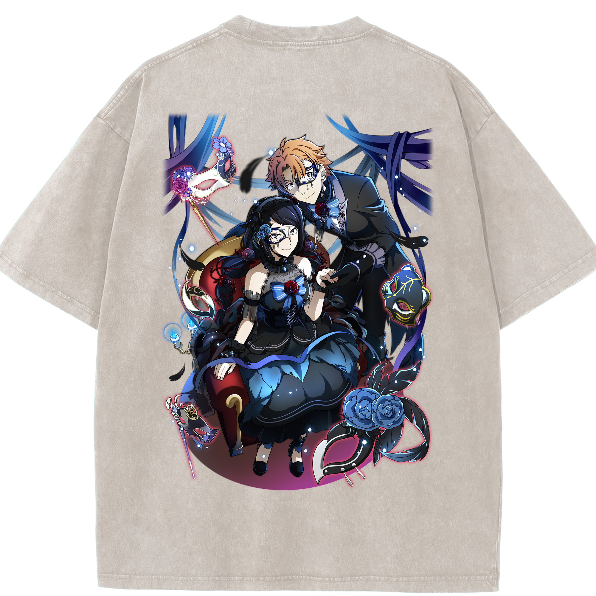 （画像用） 文豪ストレイドッグス Bungo Stray Dogs 綿100% ヴィンテージ風 半袖Tシャツ（背面プリント）