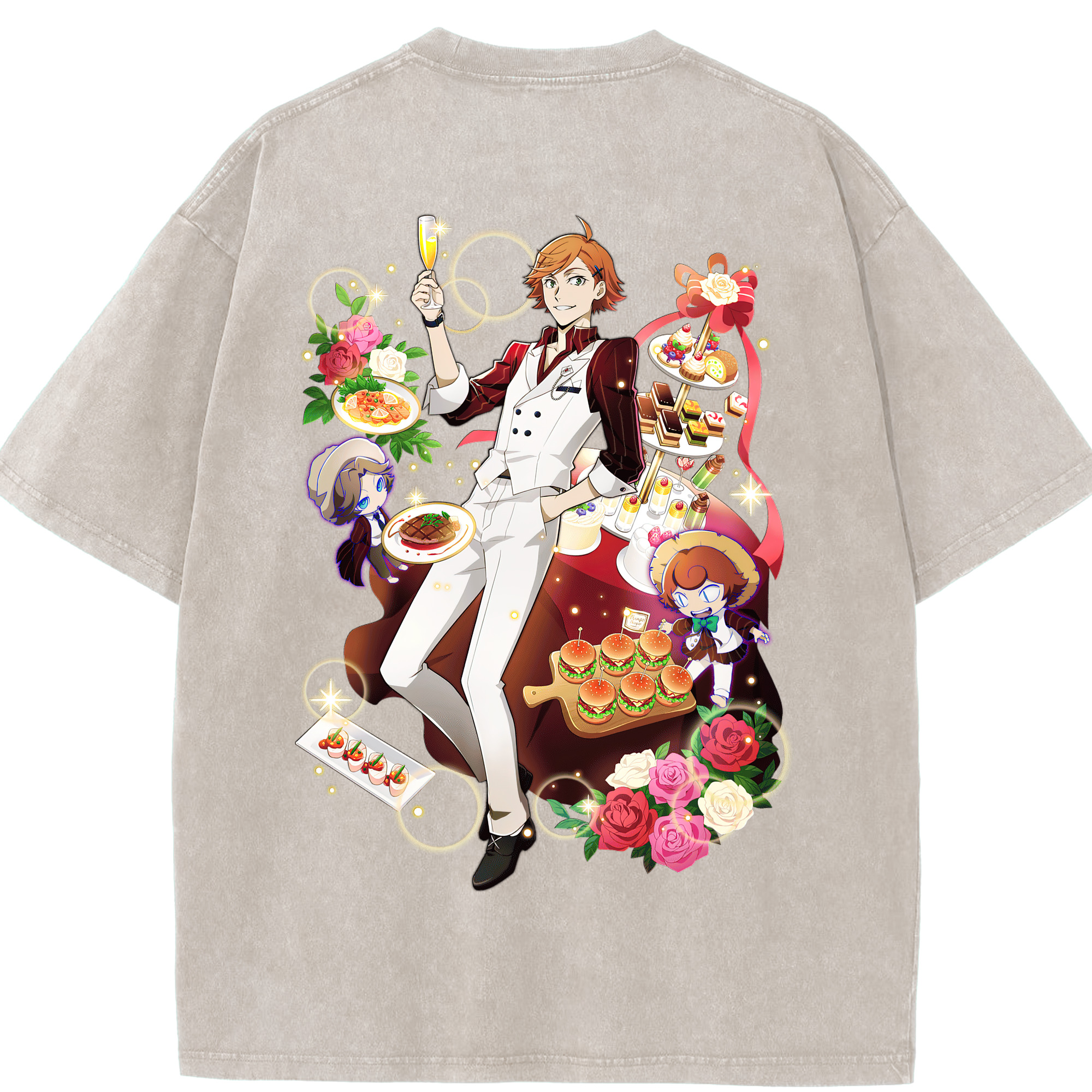 （画像用） 文豪ストレイドッグス Bungo Stray Dogs 綿100% ヴィンテージ風 半袖Tシャツ（背面プリント）
