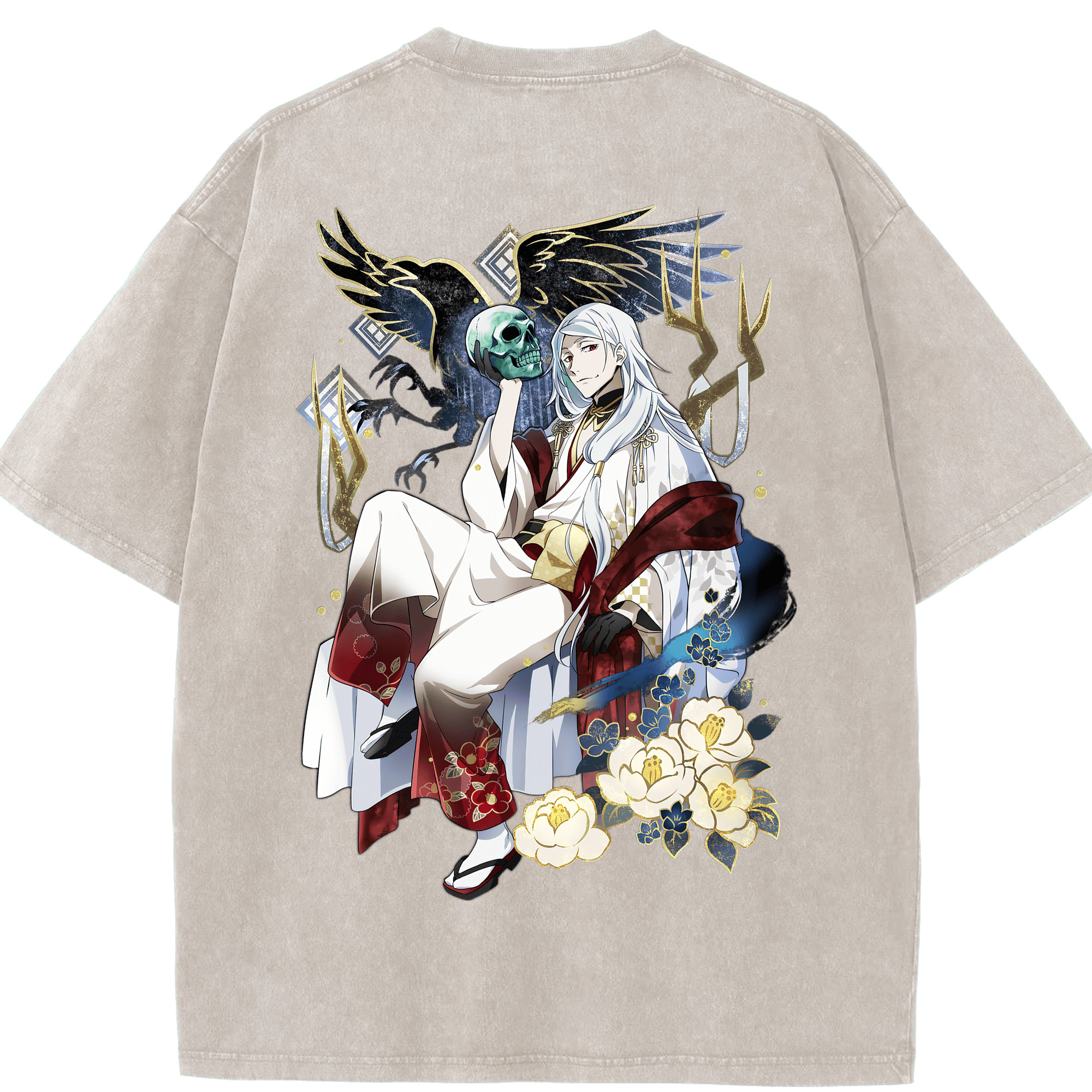 （画像用） 文豪ストレイドッグス Bungo Stray Dogs 綿100% ヴィンテージ風 半袖Tシャツ（背面プリント）