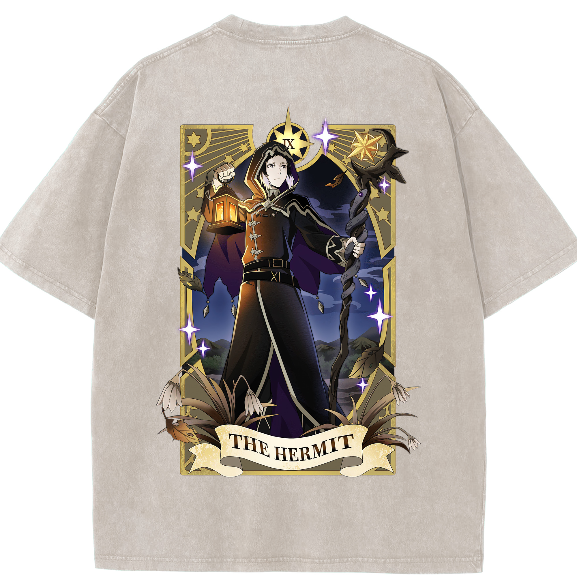 （画像用） 文豪ストレイドッグス Bungo Stray Dogs 綿100% ヴィンテージ風 半袖Tシャツ（背面プリント）