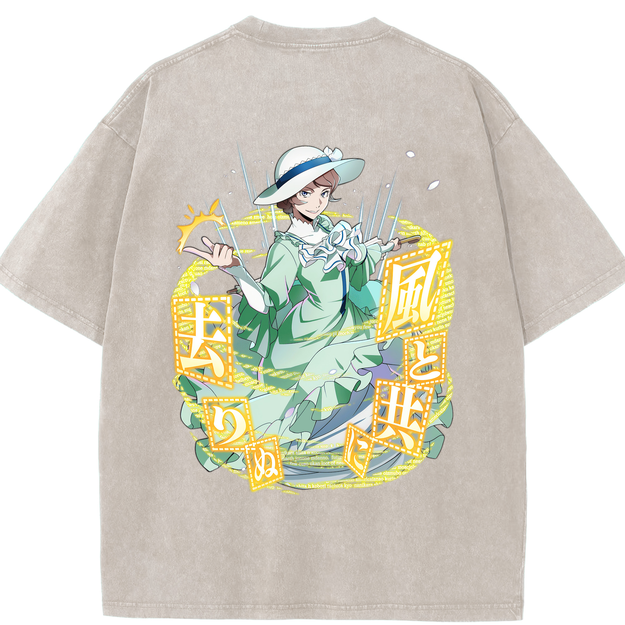 （画像用） 文豪ストレイドッグス Bungo Stray Dogs 綿100% ヴィンテージ風 半袖Tシャツ（背面プリント）