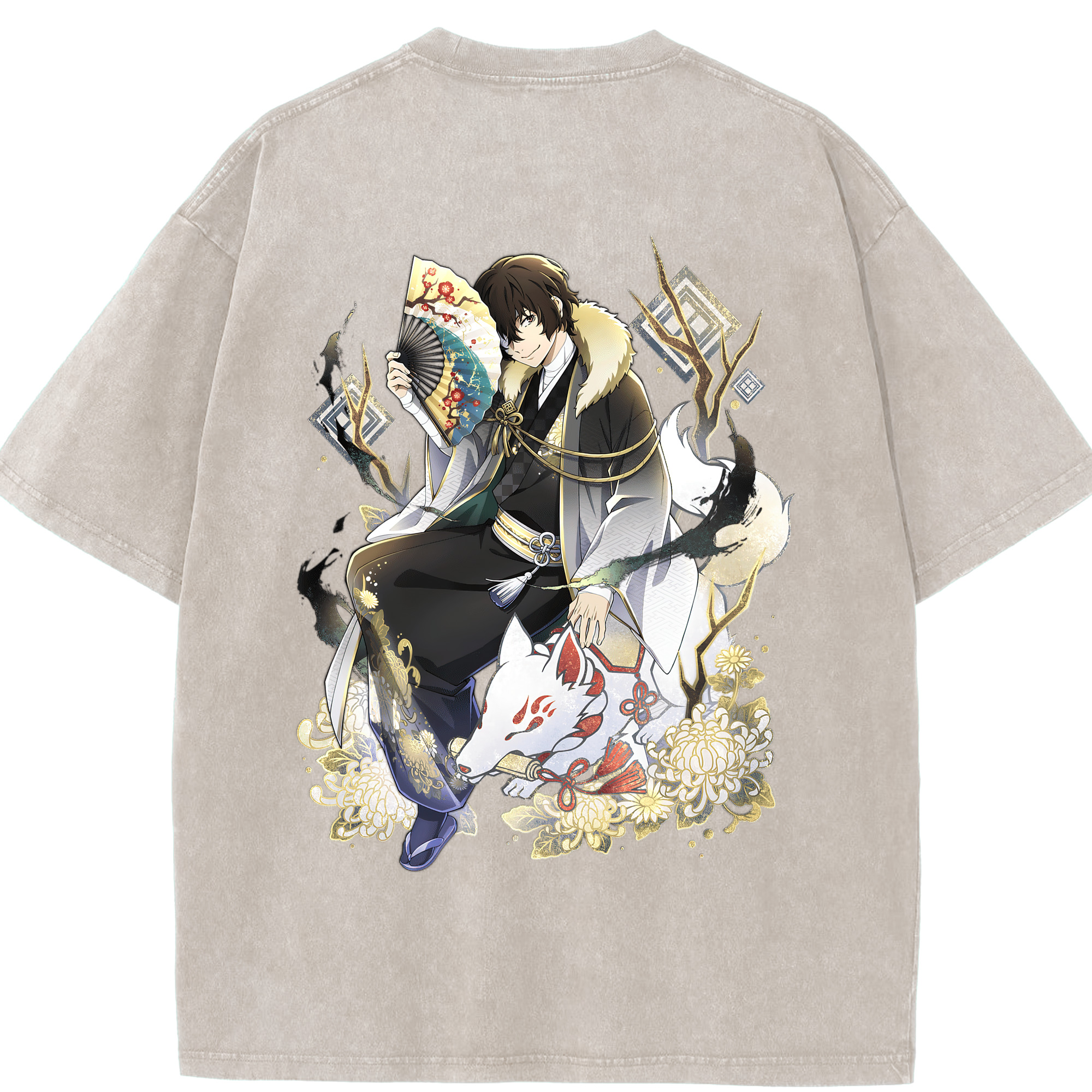 （画像用） 文豪ストレイドッグス Bungo Stray Dogs 綿100% ヴィンテージ風 半袖Tシャツ（背面プリント）
