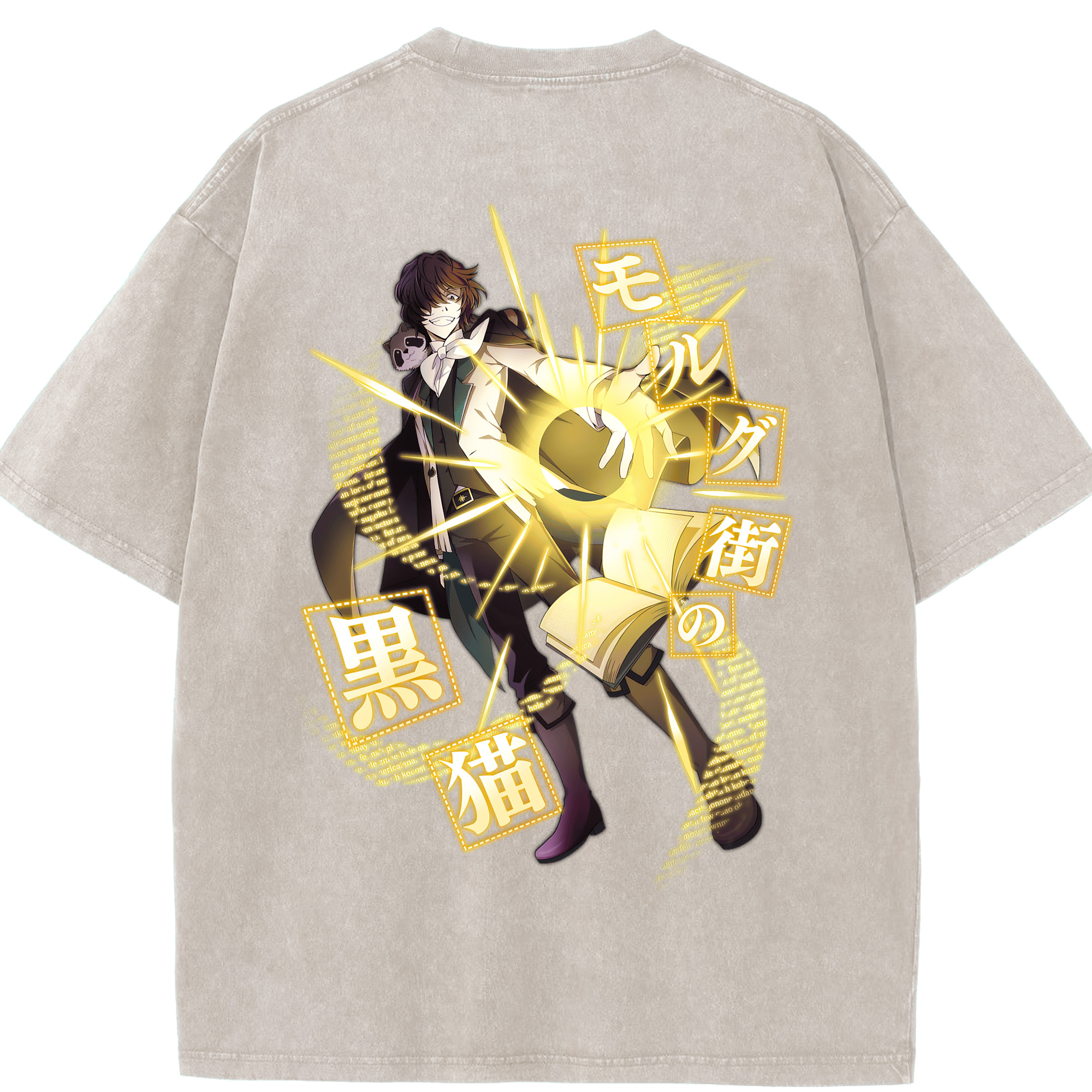 （画像用） 文豪ストレイドッグス Bungo Stray Dogs 綿100% ヴィンテージ風 半袖Tシャツ（背面プリント）