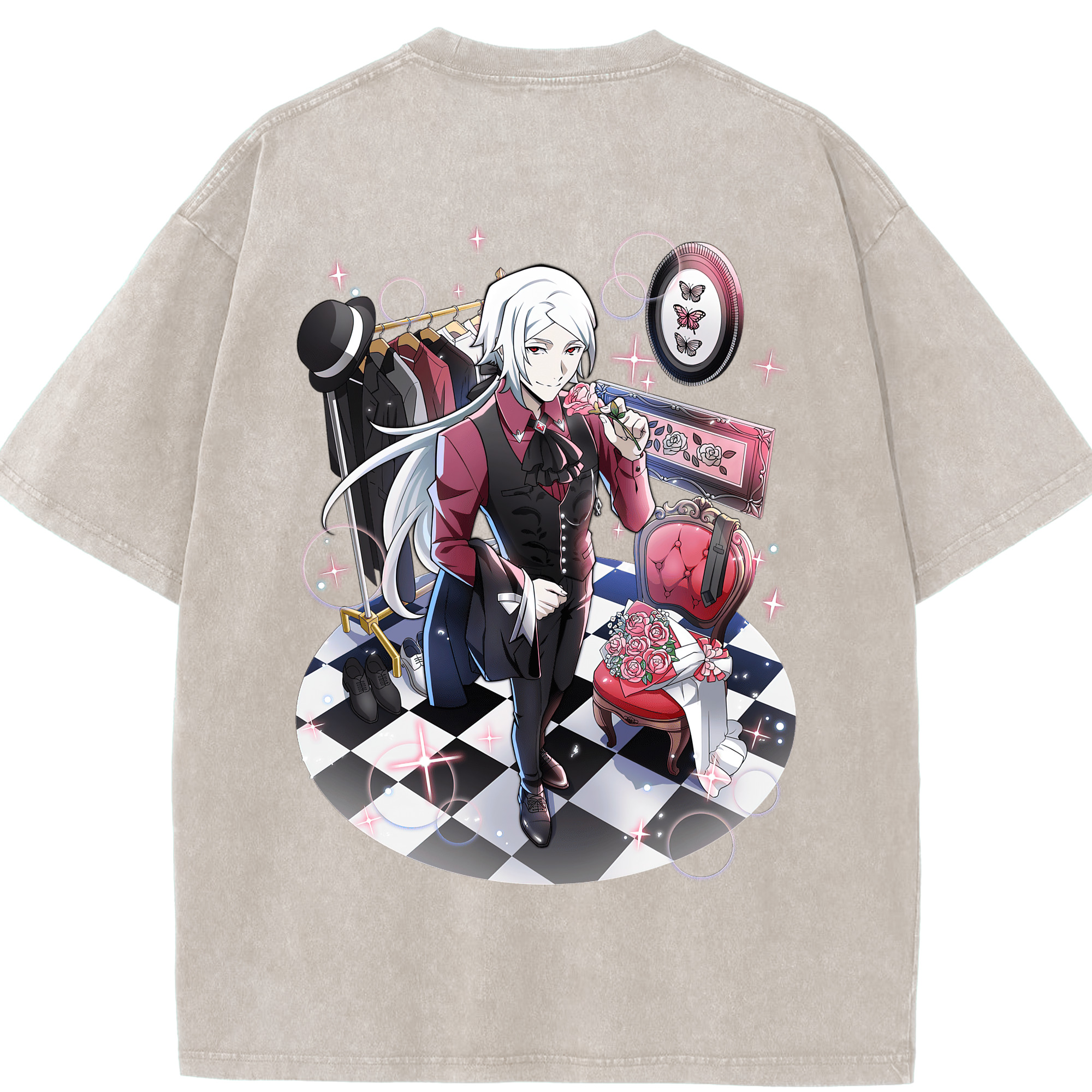 （画像用） 文豪ストレイドッグス Bungo Stray Dogs 綿100% ヴィンテージ風 半袖Tシャツ（背面プリント）
