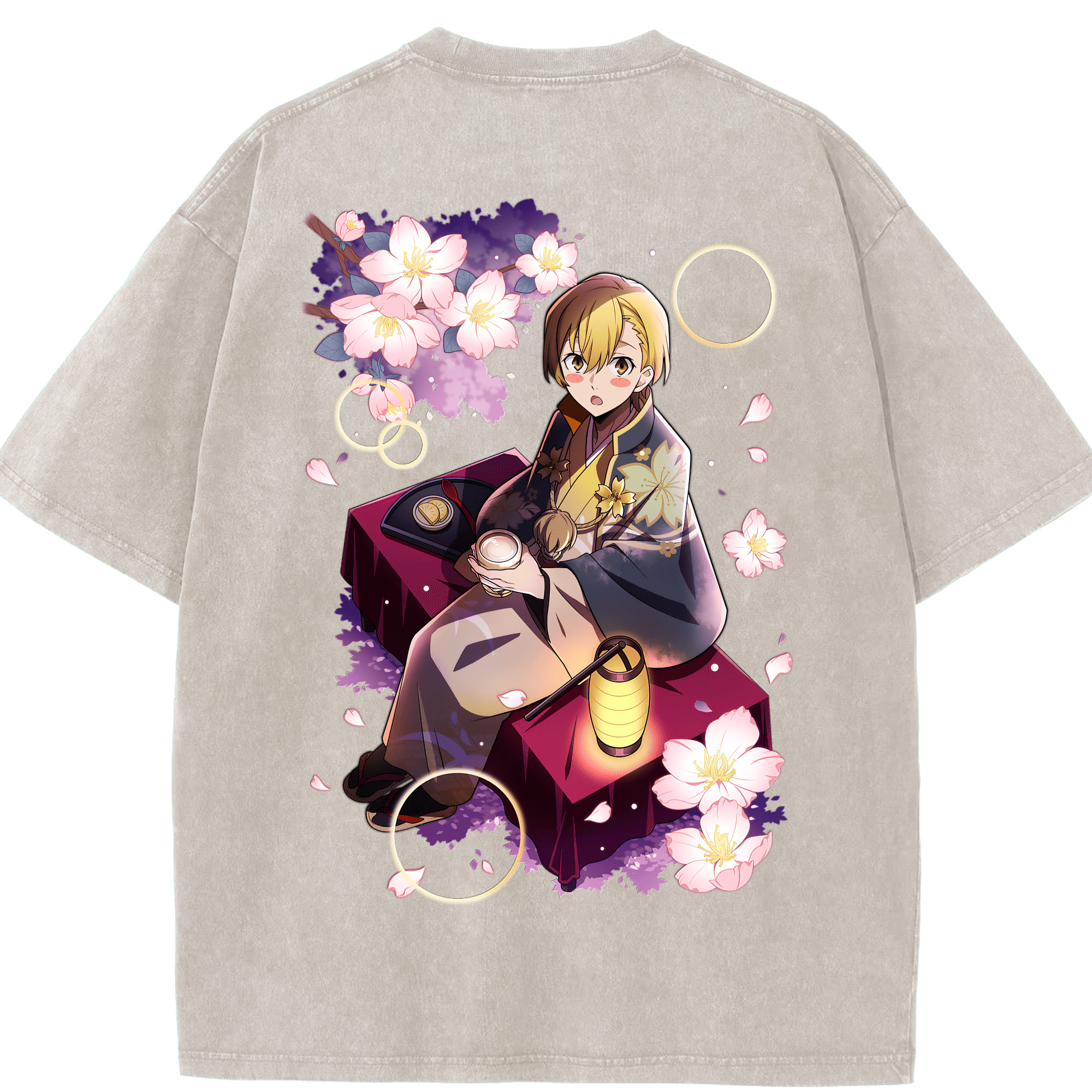 （画像用） 文豪ストレイドッグス Bungo Stray Dogs 綿100% ヴィンテージ風 半袖Tシャツ（背面プリント）
