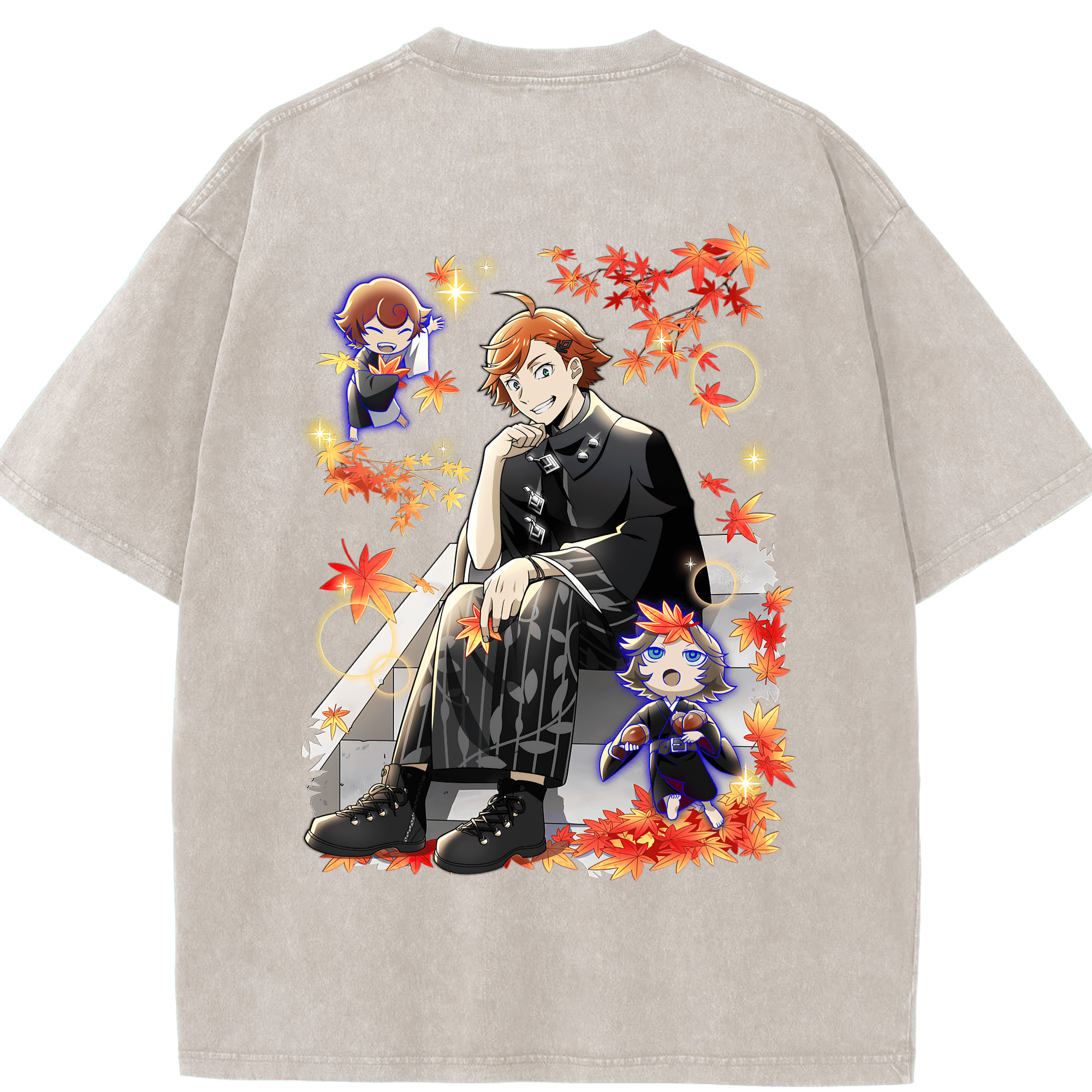 （画像用） 文豪ストレイドッグス Bungo Stray Dogs 綿100% ヴィンテージ風 半袖Tシャツ（背面プリント）