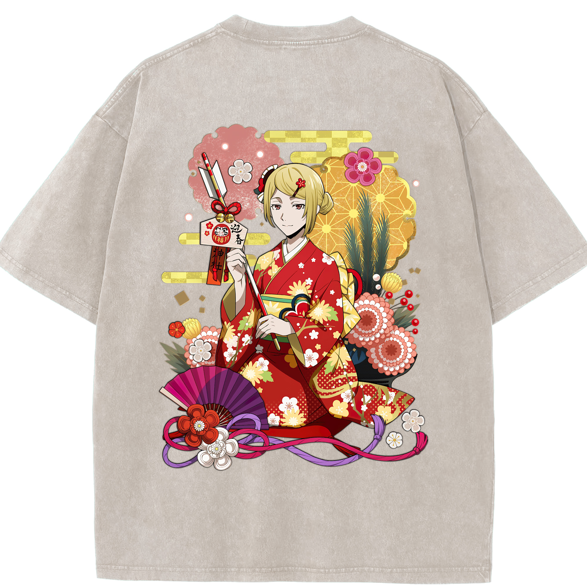 （画像用） 文豪ストレイドッグス Bungo Stray Dogs 綿100% ヴィンテージ風 半袖Tシャツ（背面プリント）
