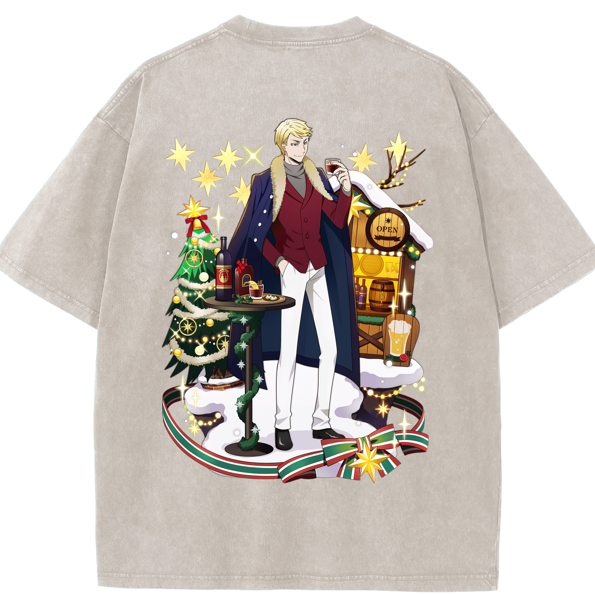 （画像用） 文豪ストレイドッグス Bungo Stray Dogs 綿100% ヴィンテージ風 半袖Tシャツ（背面プリント）