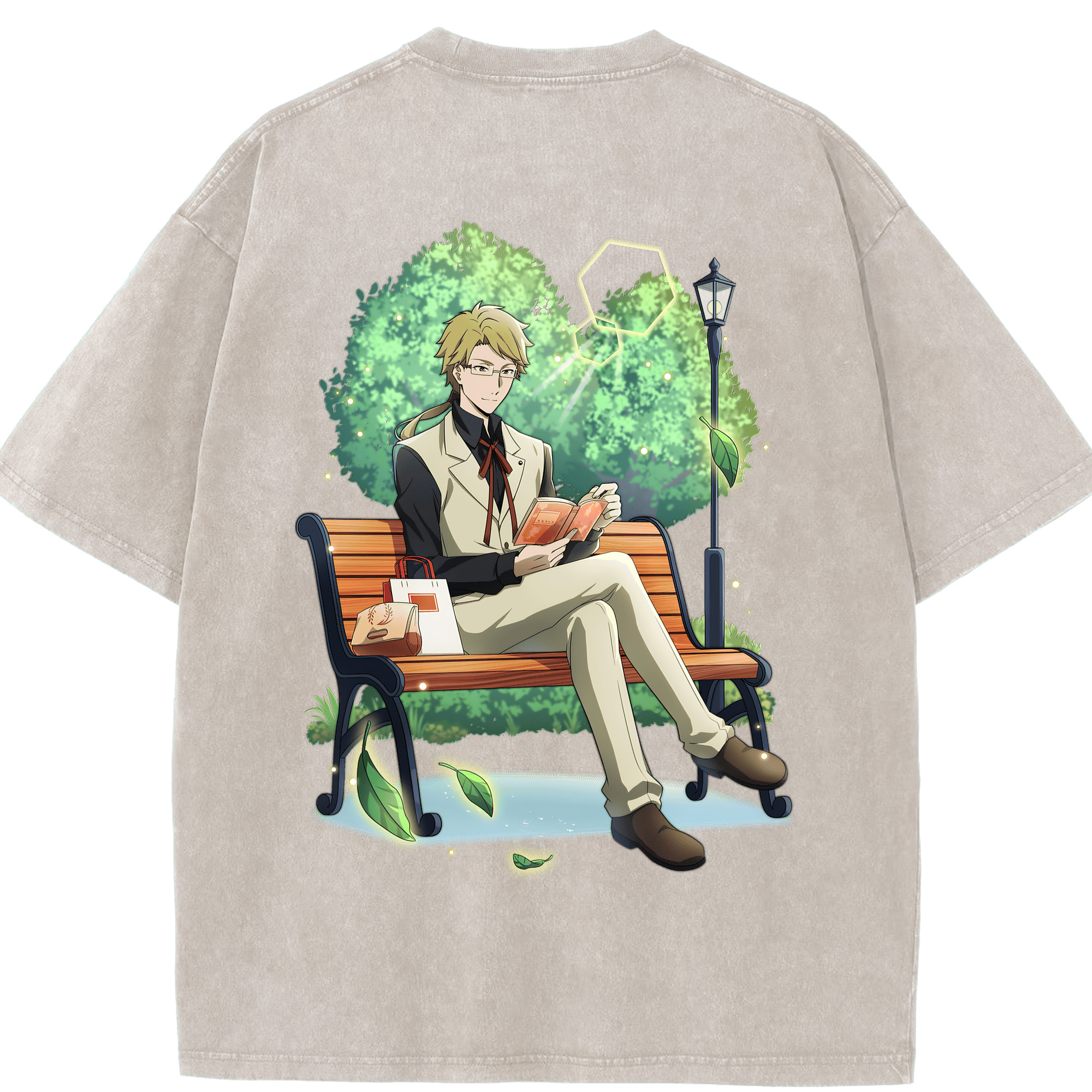 （画像用） 文豪ストレイドッグス Bungo Stray Dogs 綿100% ヴィンテージ風 半袖Tシャツ（背面プリント）