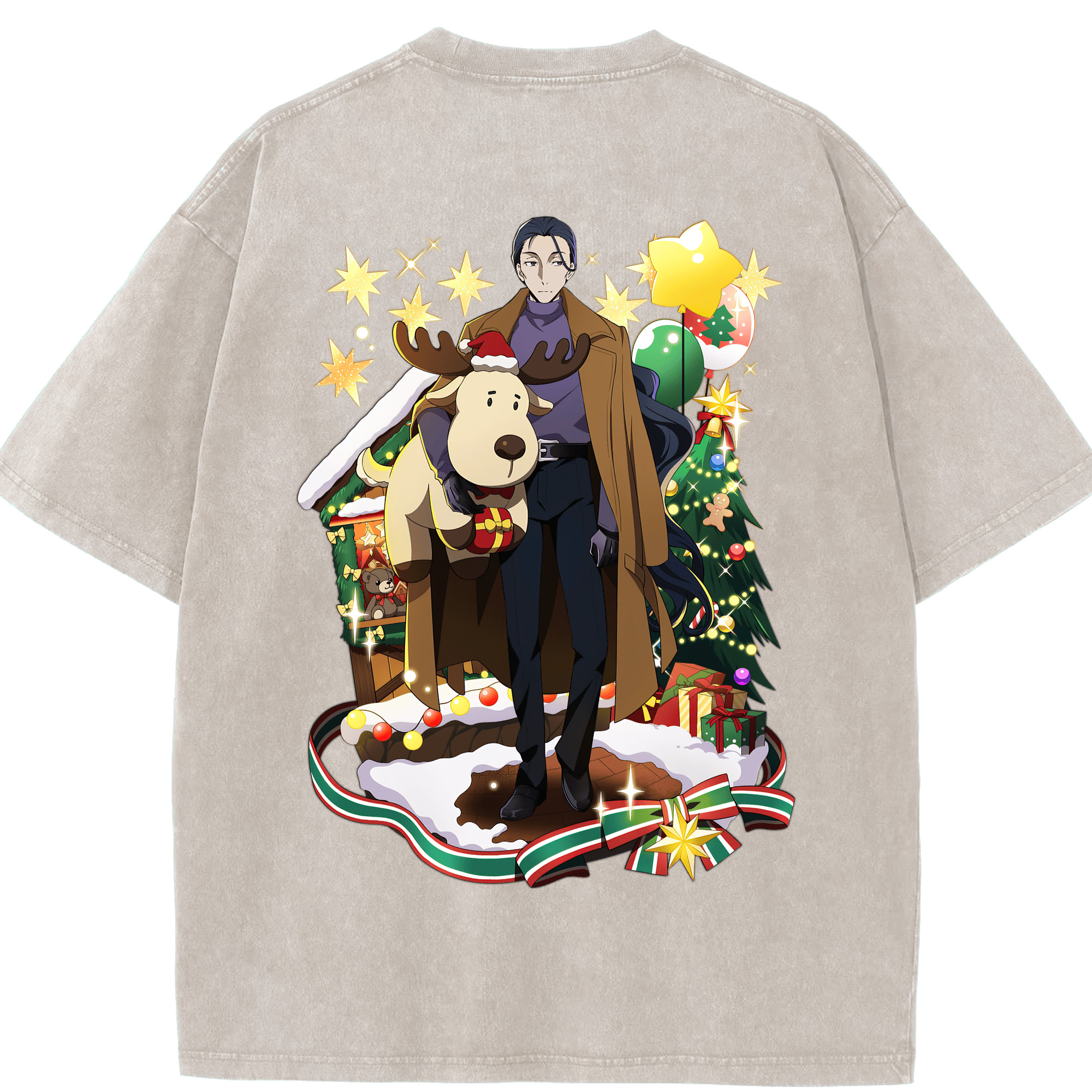 （画像用） 文豪ストレイドッグス Bungo Stray Dogs 綿100% ヴィンテージ風 半袖Tシャツ（背面プリント）