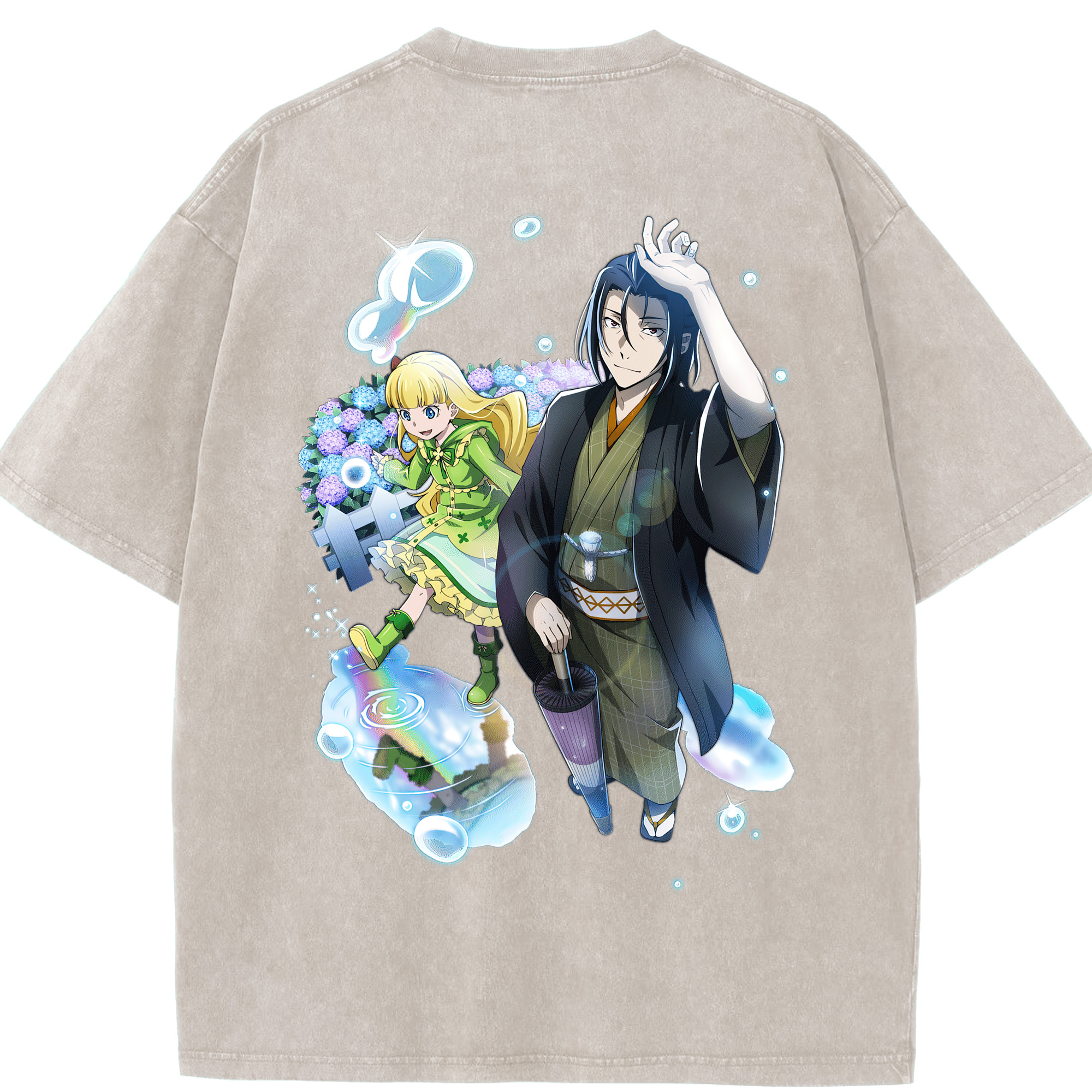 （画像用） 文豪ストレイドッグス Bungo Stray Dogs 綿100% ヴィンテージ風 半袖Tシャツ（背面プリント）