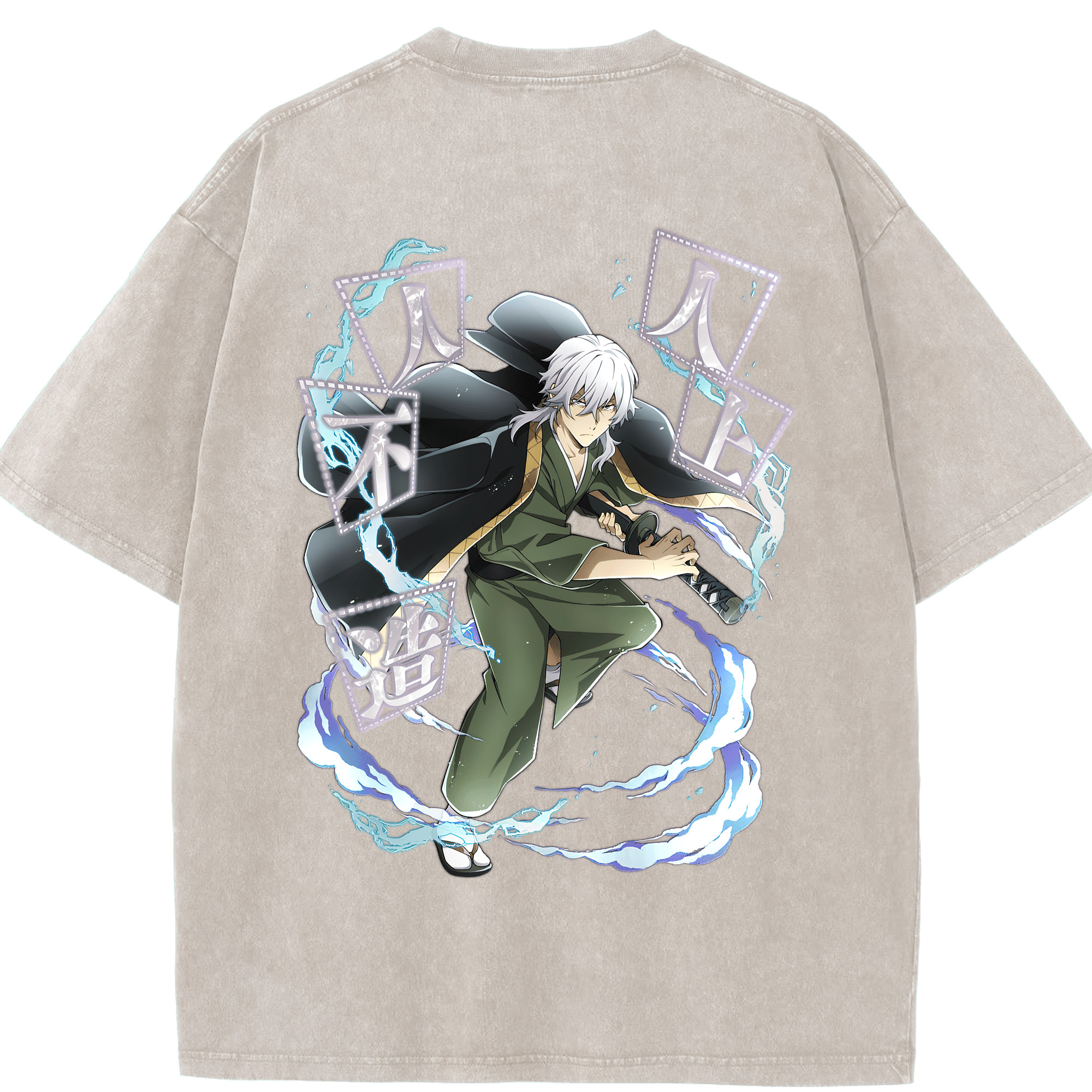 （画像用） 文豪ストレイドッグス Bungo Stray Dogs 綿100% ヴィンテージ風 半袖Tシャツ（背面プリント）