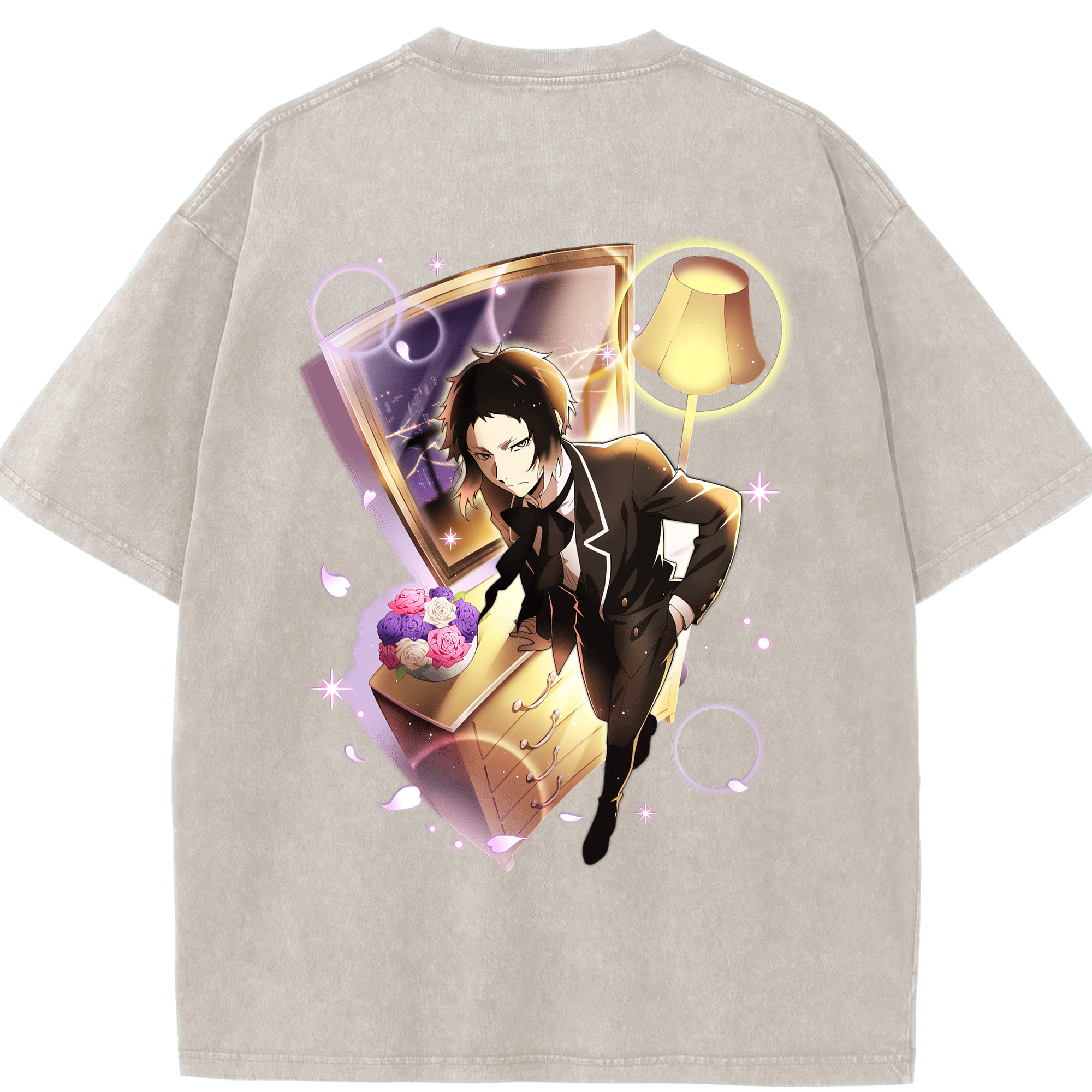 （画像用） 文豪ストレイドッグス Bungo Stray Dogs 綿100% ヴィンテージ風 半袖Tシャツ（背面プリント）