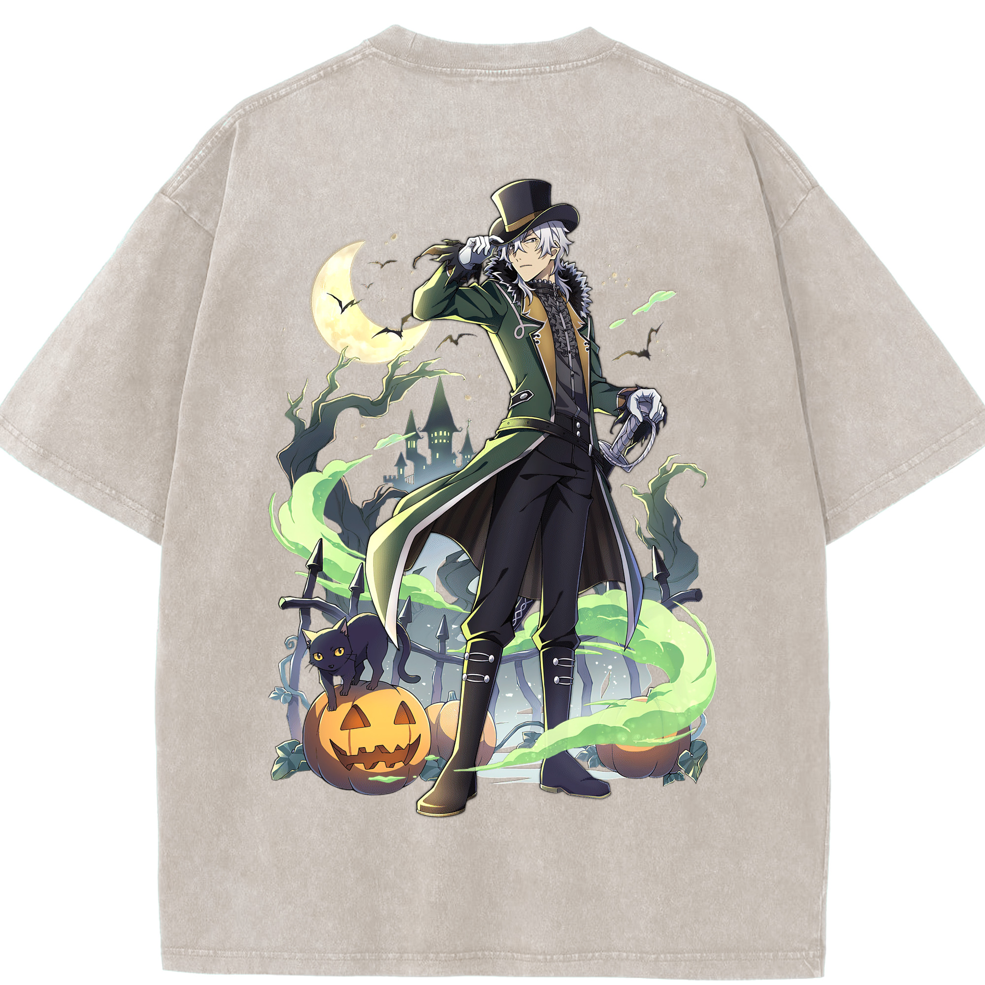 （画像用） 文豪ストレイドッグス Bungo Stray Dogs 綿100% ヴィンテージ風 半袖Tシャツ（背面プリント）