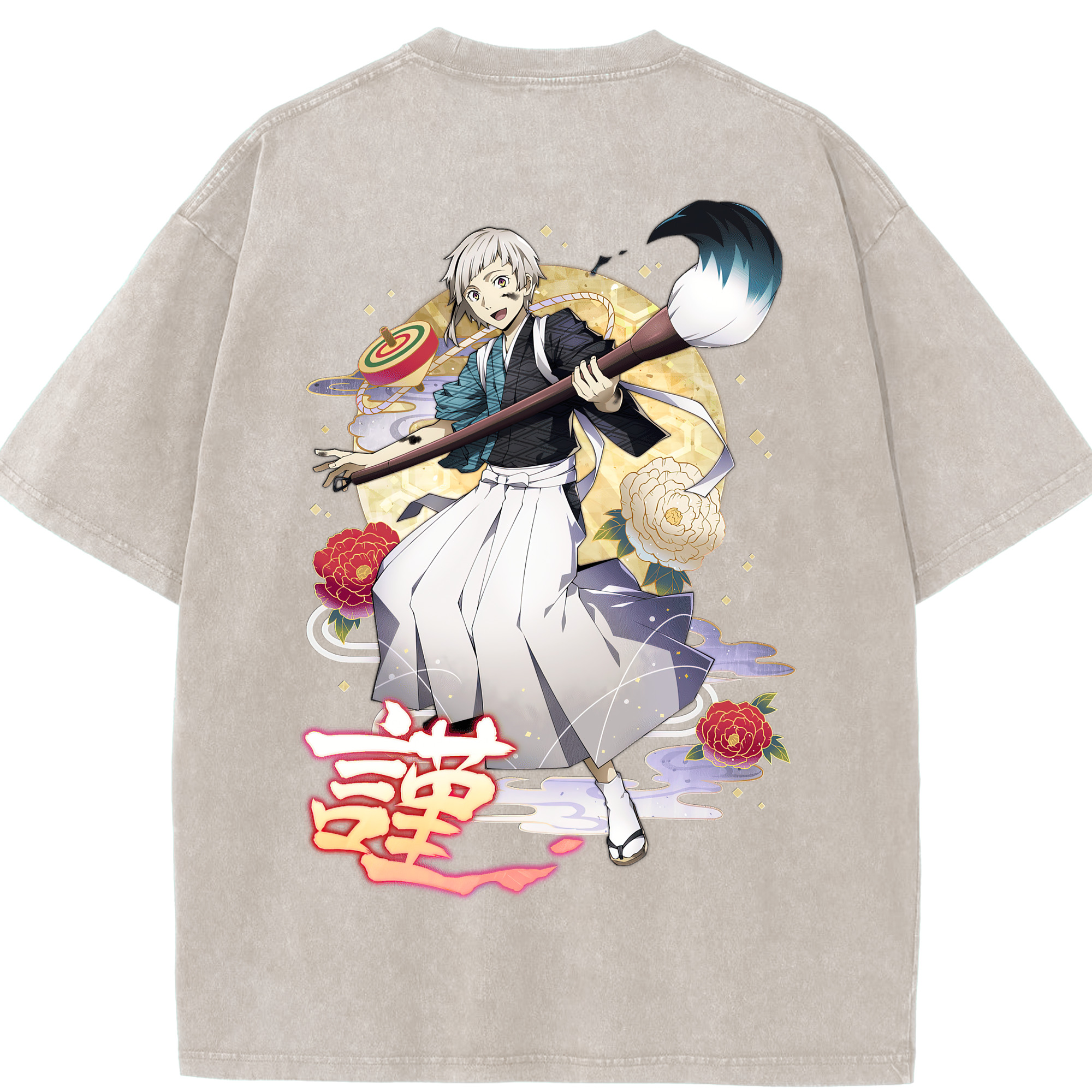 （画像用） 文豪ストレイドッグス Bungo Stray Dogs 綿100% ヴィンテージ風 半袖Tシャツ（背面プリント）
