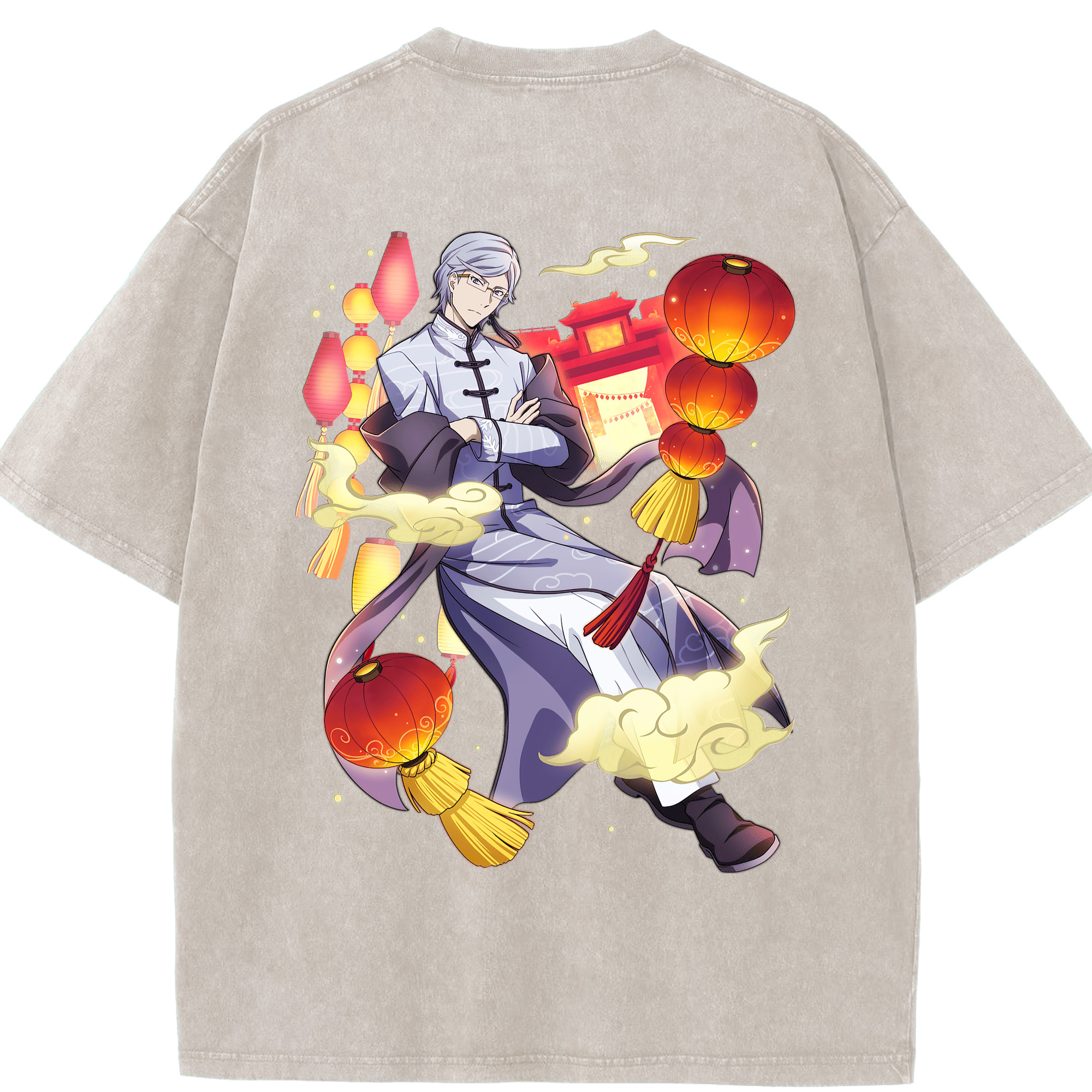 （画像用） 文豪ストレイドッグス Bungo Stray Dogs 綿100% ヴィンテージ風 半袖Tシャツ（背面プリント）