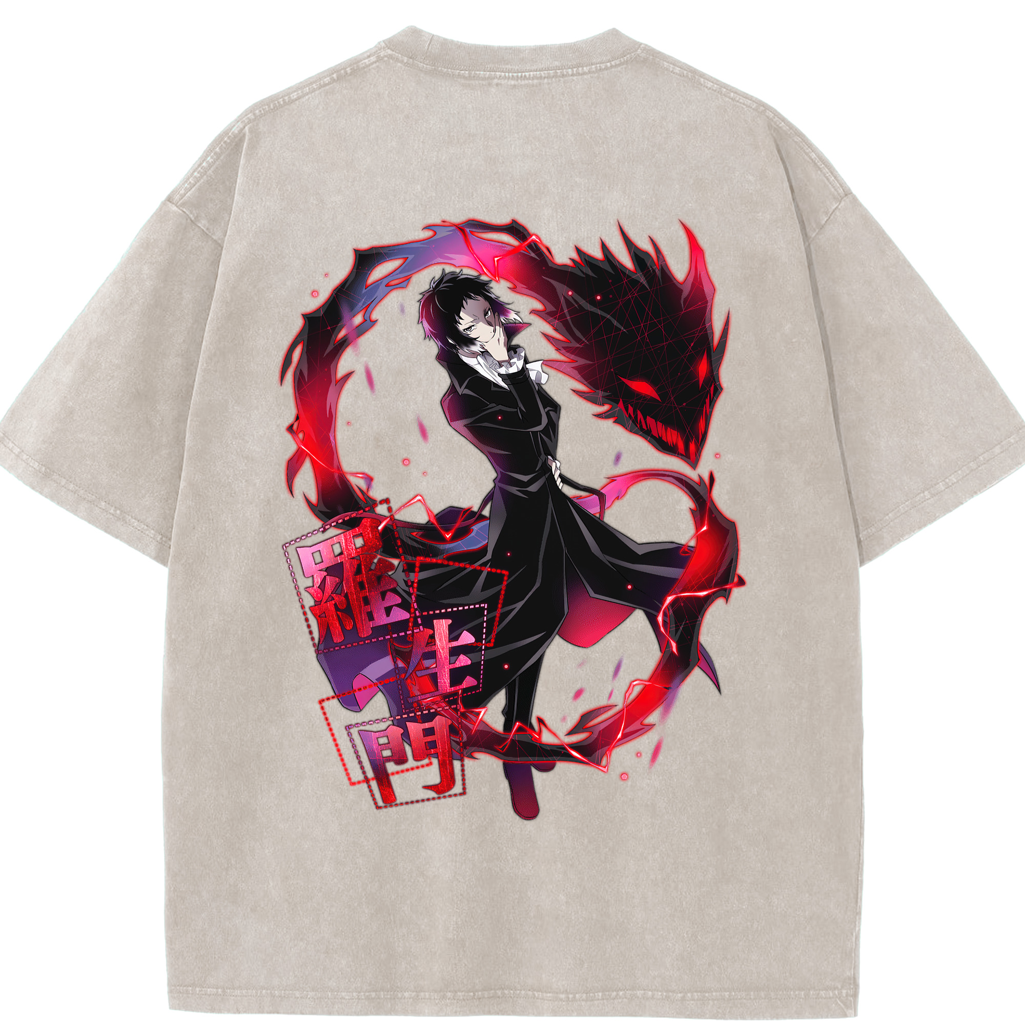 （画像用） 文豪ストレイドッグス Bungo Stray Dogs 綿100% ヴィンテージ風 半袖Tシャツ（背面プリント）