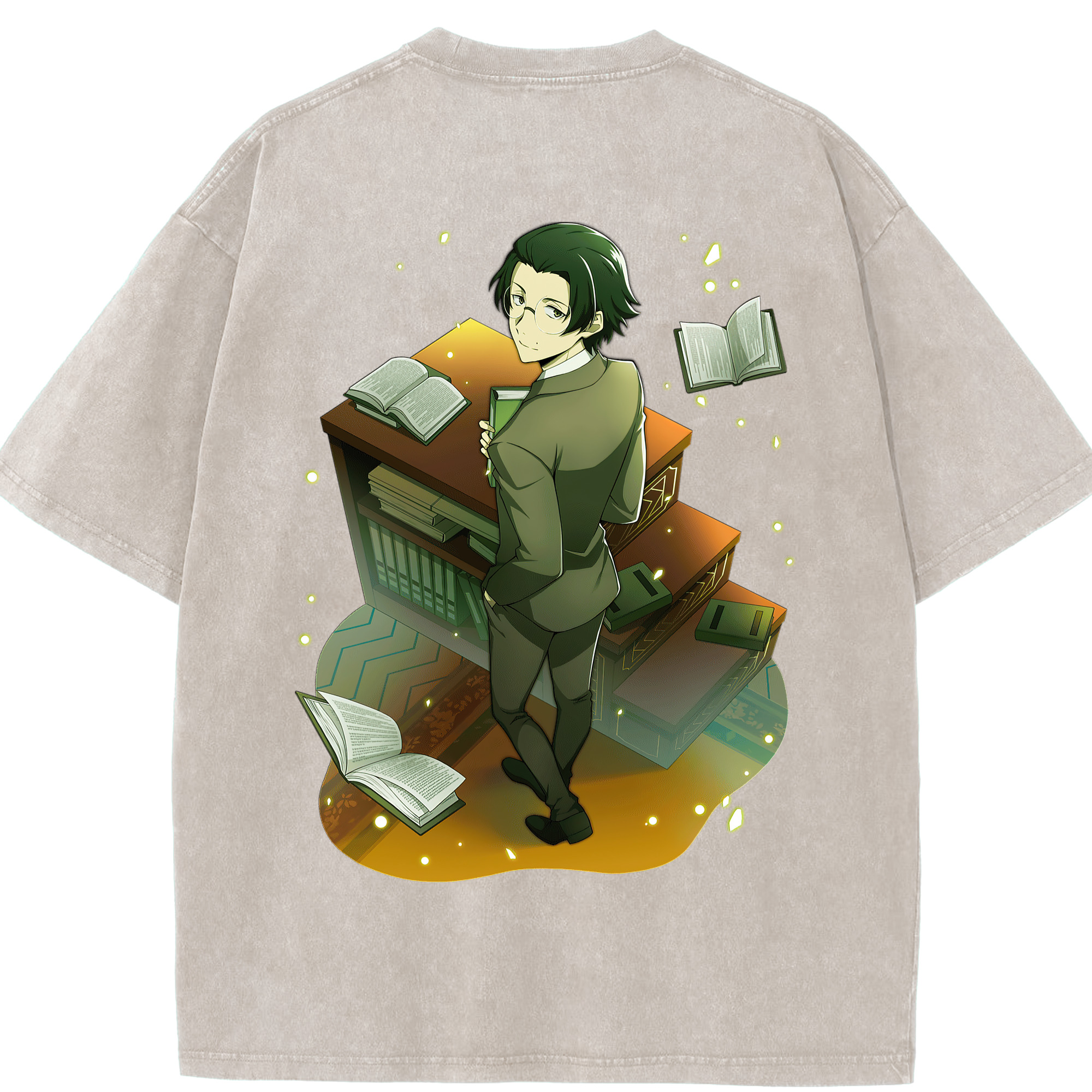 （画像用） 文豪ストレイドッグス Bungo Stray Dogs 綿100% ヴィンテージ風 半袖Tシャツ（背面プリント）