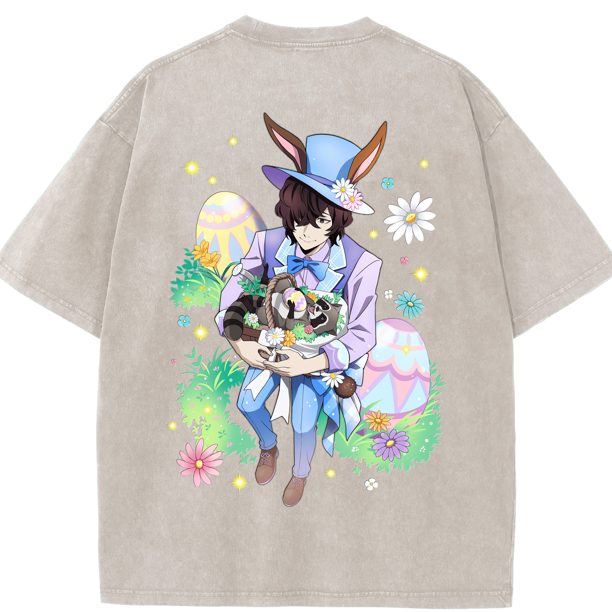 （画像用） 文豪ストレイドッグス Bungo Stray Dogs 綿100% ヴィンテージ風 半袖Tシャツ（背面プリント）