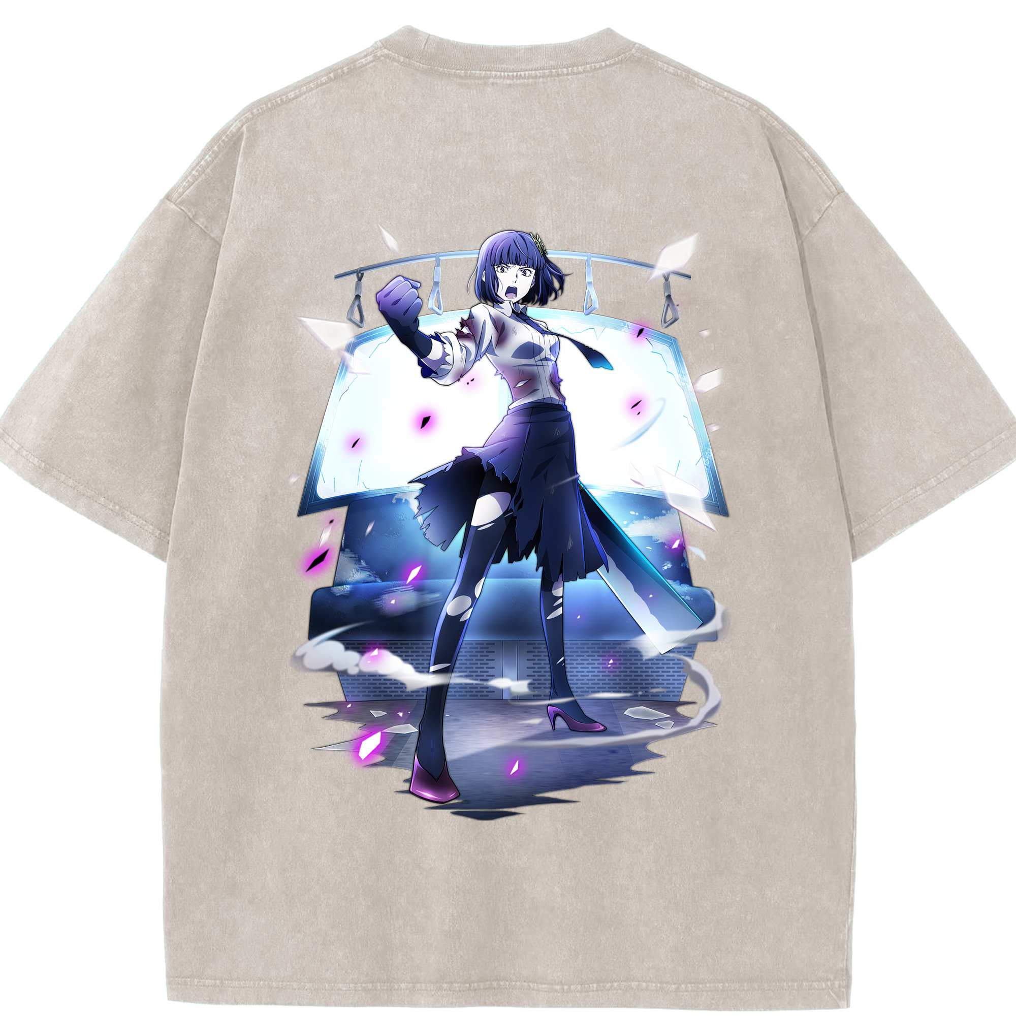 （画像用） 文豪ストレイドッグス Bungo Stray Dogs 綿100% ヴィンテージ風 半袖Tシャツ（背面プリント）