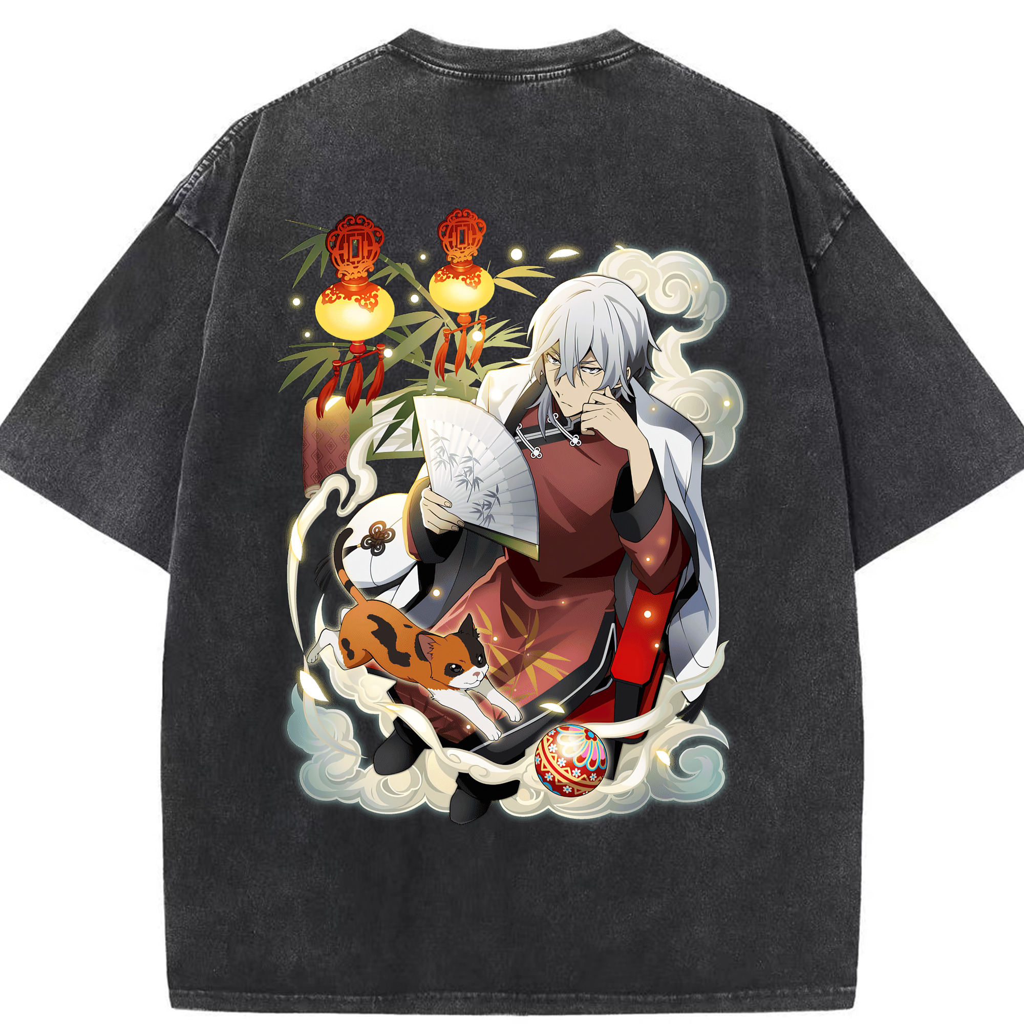（画像用） 文豪ストレイドッグス Bungo Stray Dogs 綿100% ヴィンテージ風 半袖Tシャツ（背面プリント）