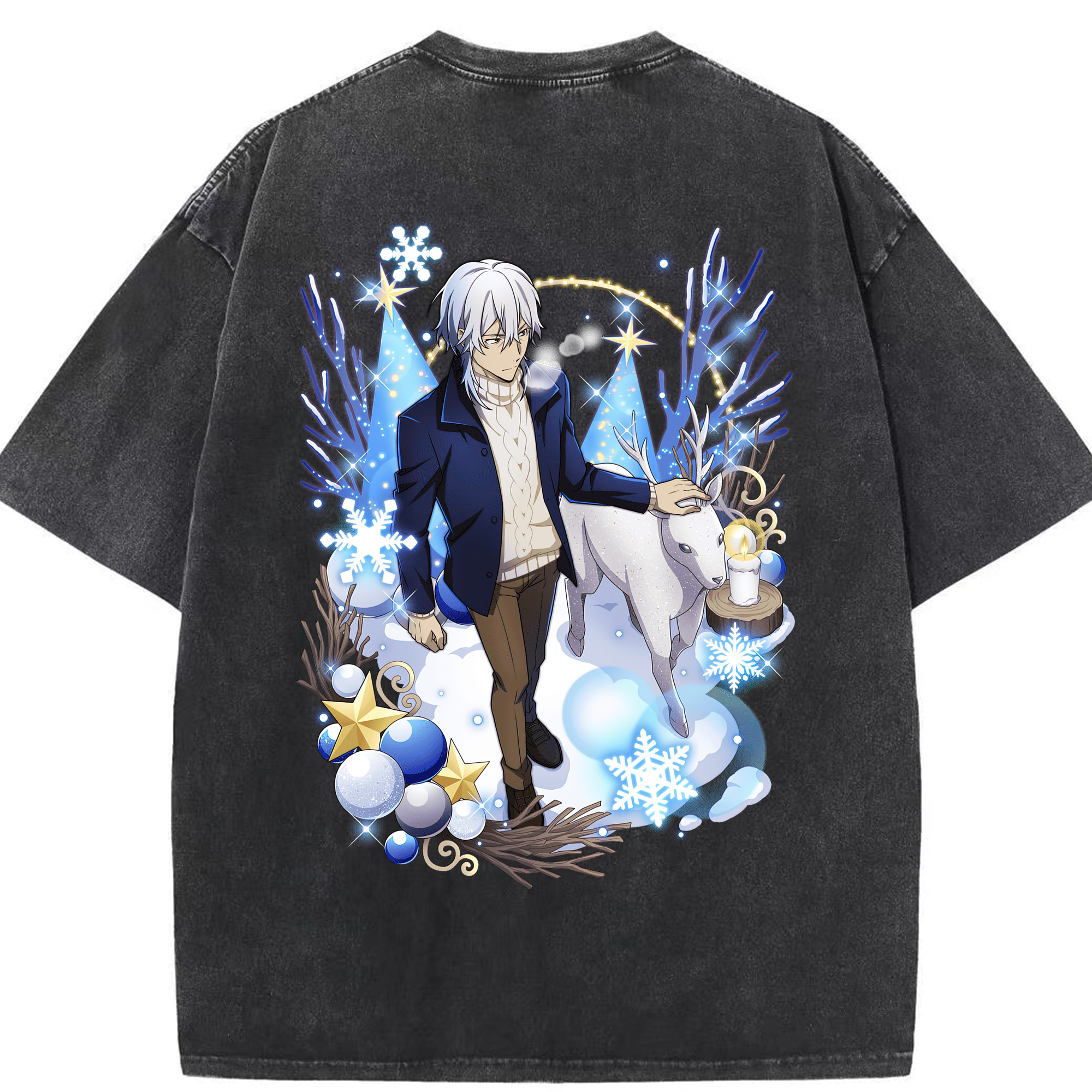 （画像用） 文豪ストレイドッグス Bungo Stray Dogs 綿100% ヴィンテージ風 半袖Tシャツ（背面プリント）