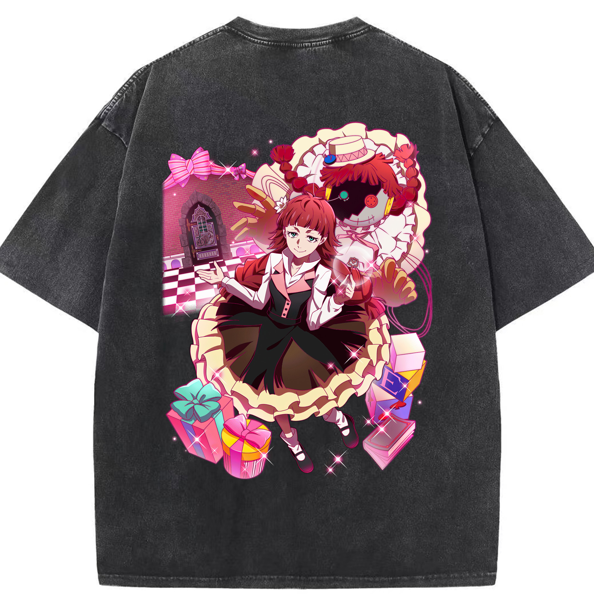 （画像用） 文豪ストレイドッグス Bungo Stray Dogs 綿100% ヴィンテージ風 半袖Tシャツ（背面プリント）
