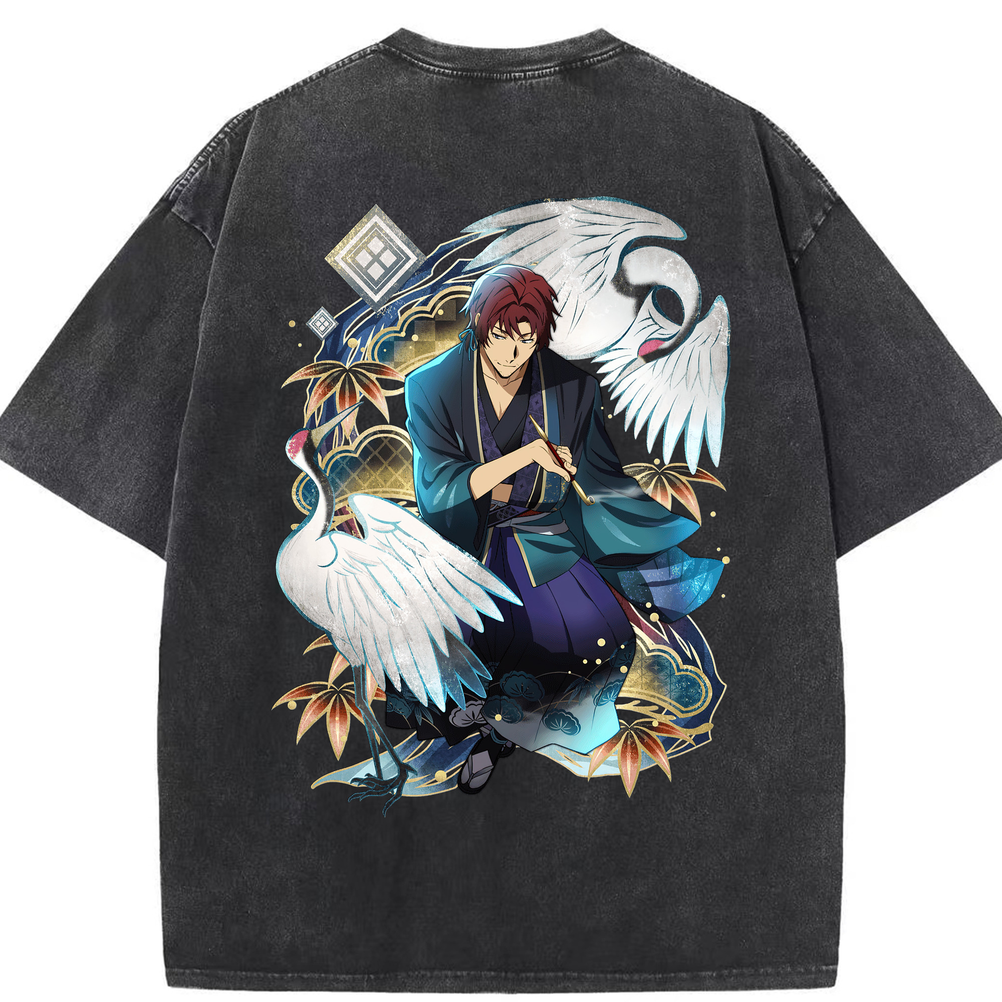 （画像用） 文豪ストレイドッグス Bungo Stray Dogs 綿100% ヴィンテージ風 半袖Tシャツ（背面プリント）