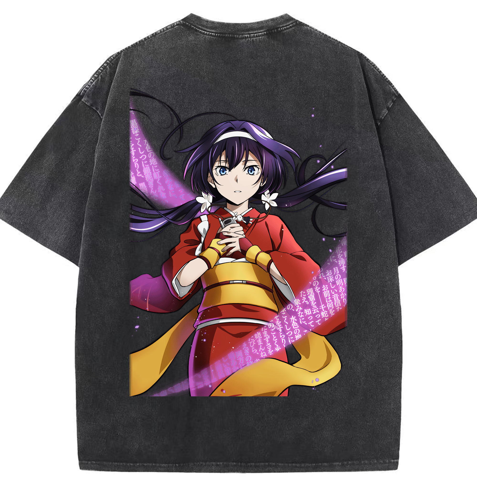 （画像用） 文豪ストレイドッグス Bungo Stray Dogs 綿100% ヴィンテージ風 半袖Tシャツ（背面プリント）