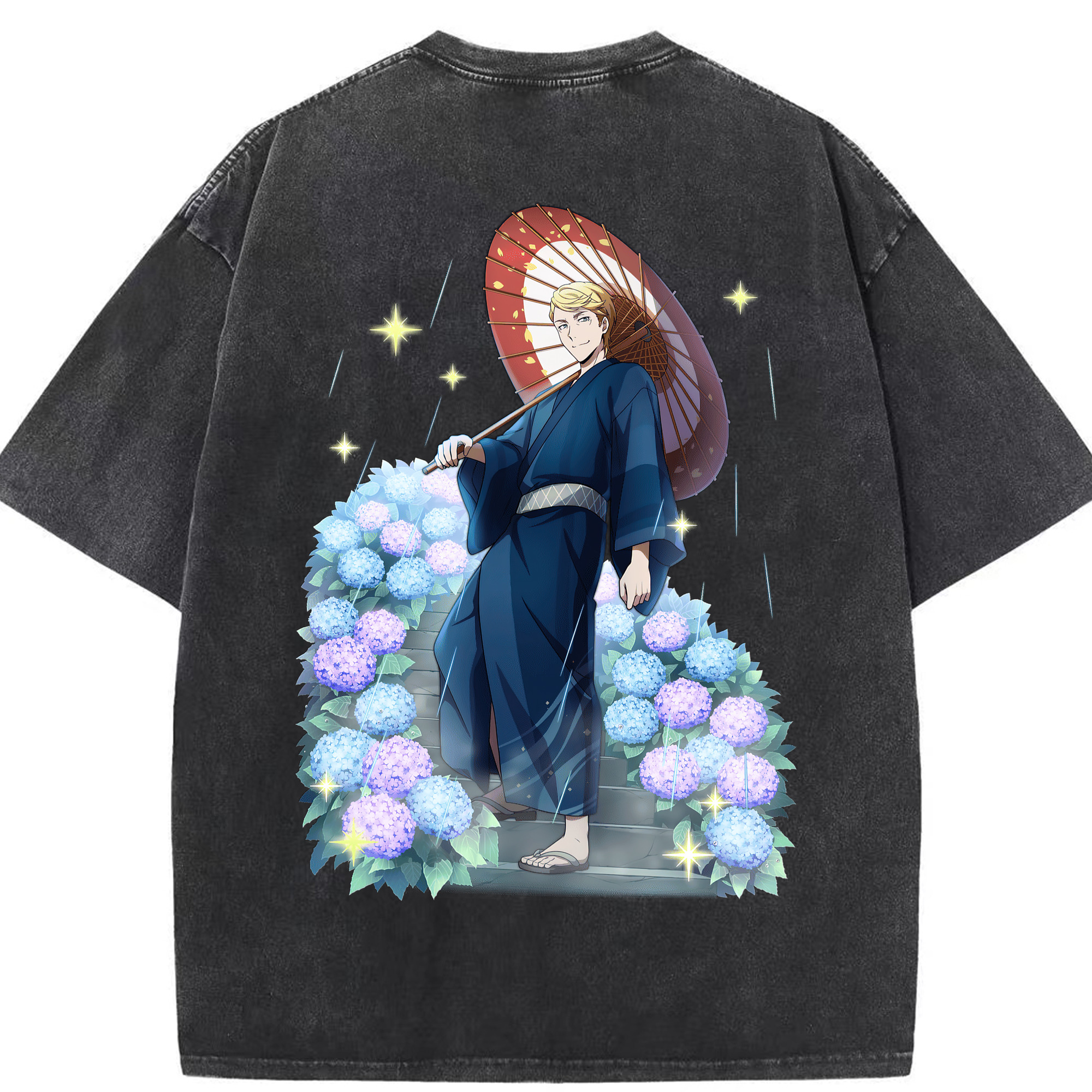 （画像用） 文豪ストレイドッグス Bungo Stray Dogs 綿100% ヴィンテージ風 半袖Tシャツ（背面プリント）
