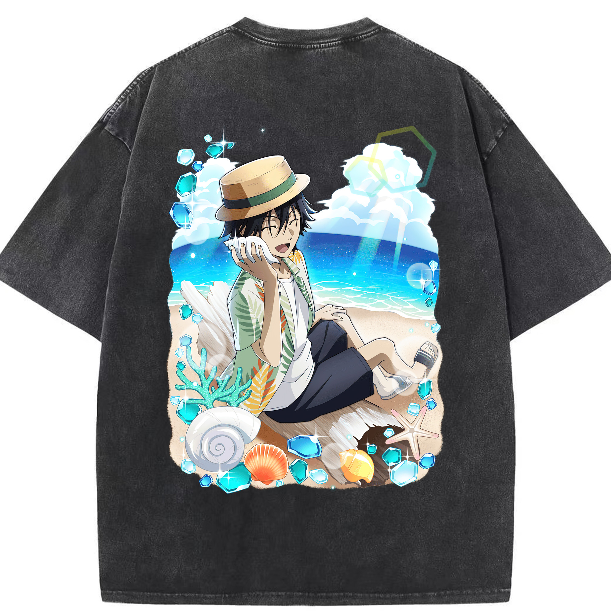 （画像用） 文豪ストレイドッグス Bungo Stray Dogs 綿100% ヴィンテージ風 半袖Tシャツ（背面プリント）