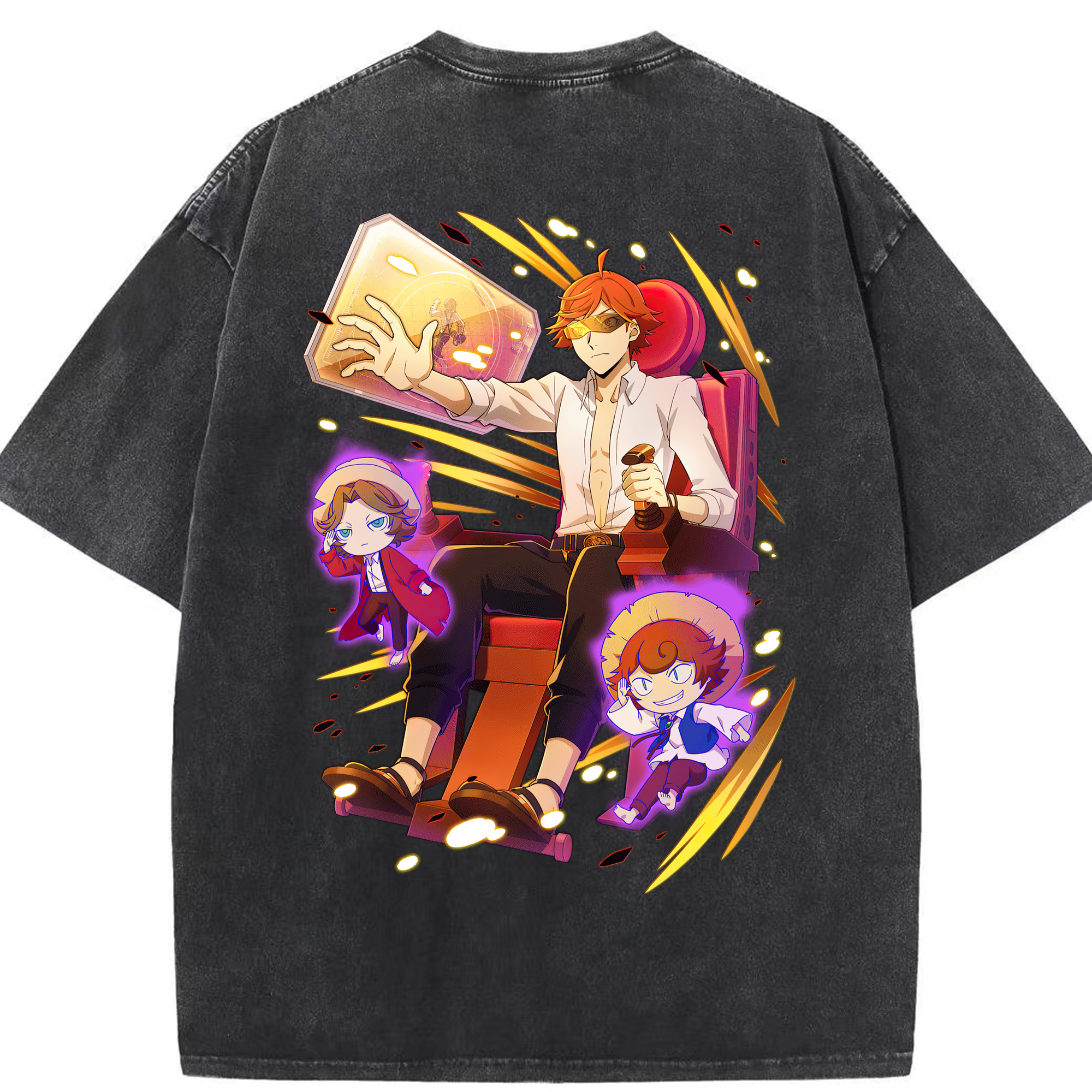 （画像用） 文豪ストレイドッグス Bungo Stray Dogs 綿100% ヴィンテージ風 半袖Tシャツ（背面プリント）
