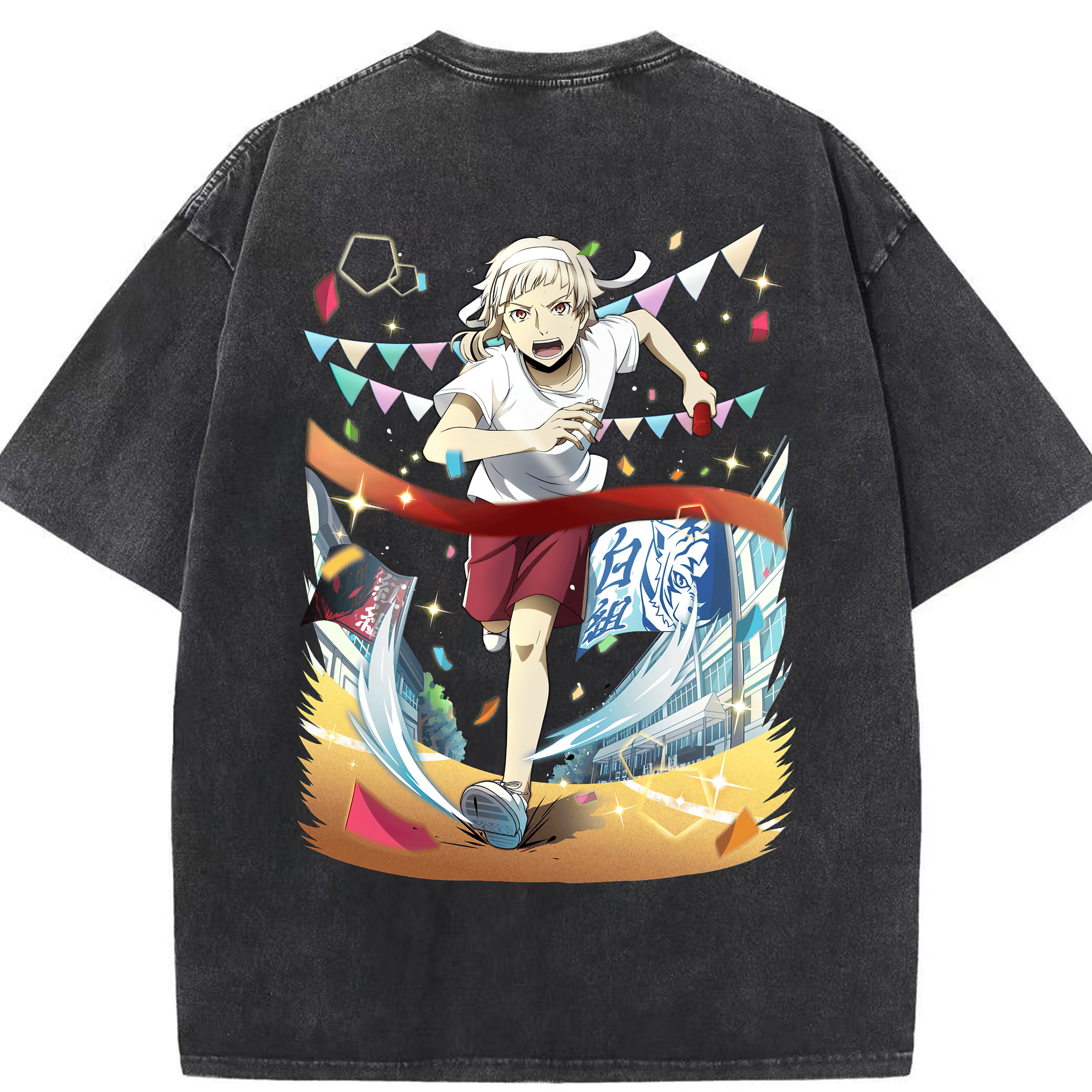 （画像用） 文豪ストレイドッグス Bungo Stray Dogs 綿100% ヴィンテージ風 半袖Tシャツ（背面プリント）