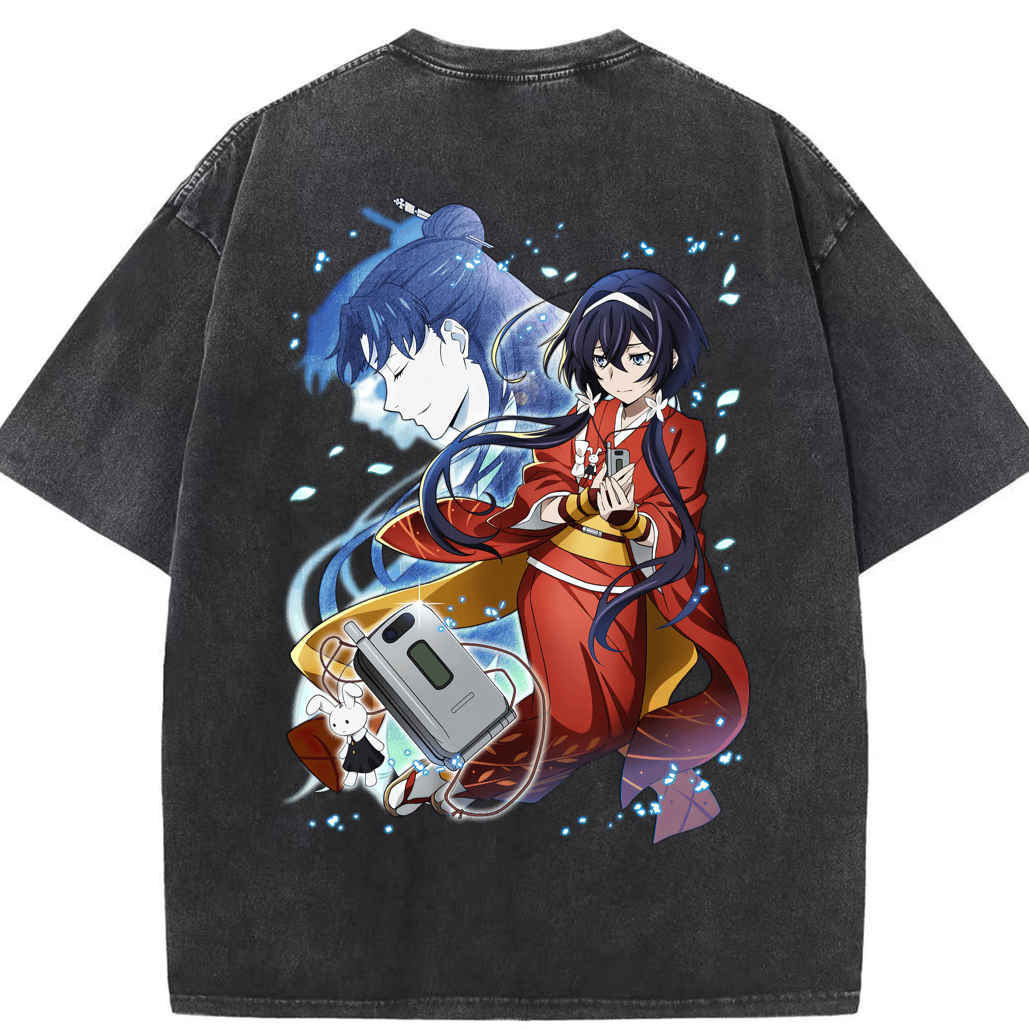 （画像用） 文豪ストレイドッグス Bungo Stray Dogs 綿100% ヴィンテージ風 半袖Tシャツ（背面プリント）