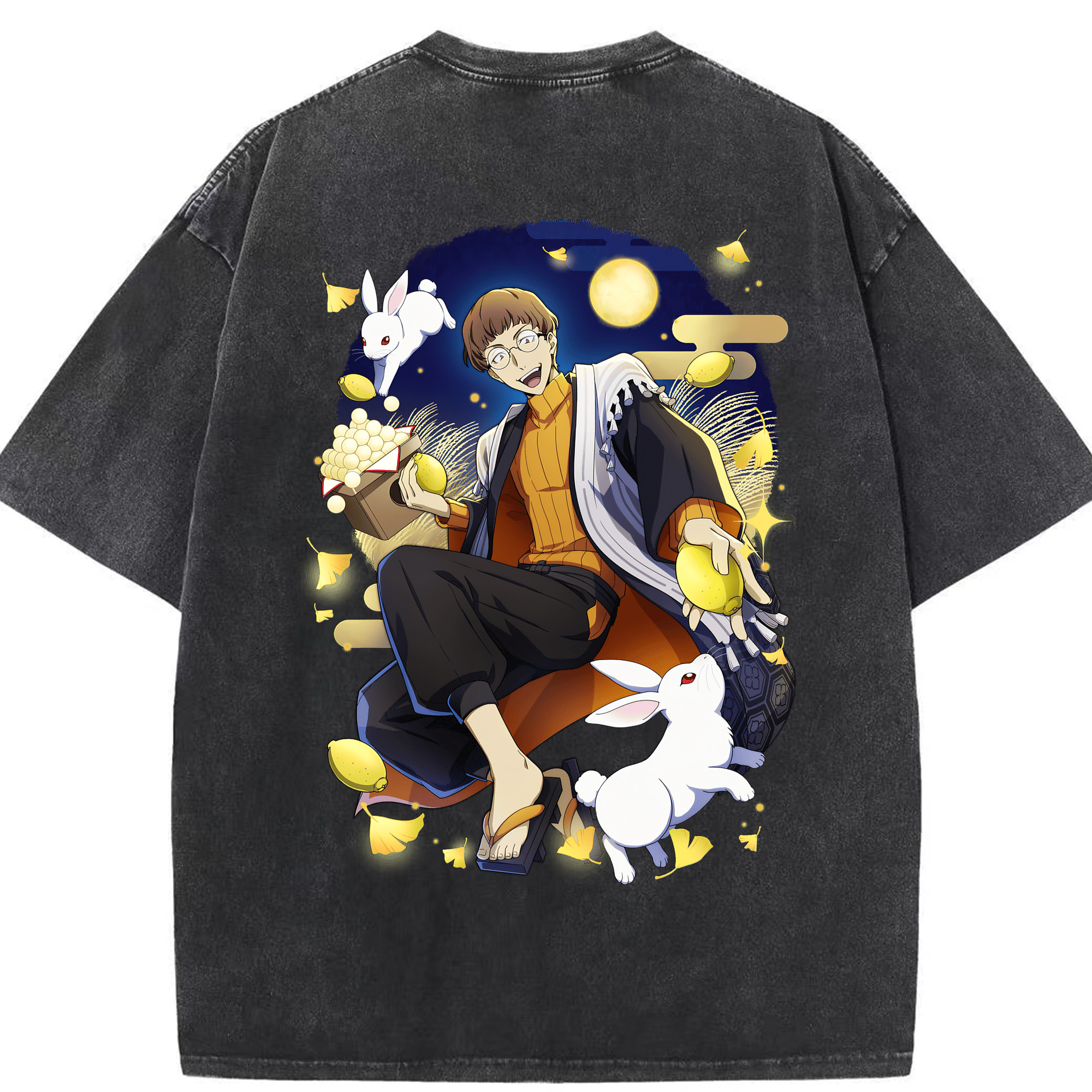 （画像用） 文豪ストレイドッグス Bungo Stray Dogs 綿100% ヴィンテージ風 半袖Tシャツ（背面プリント）