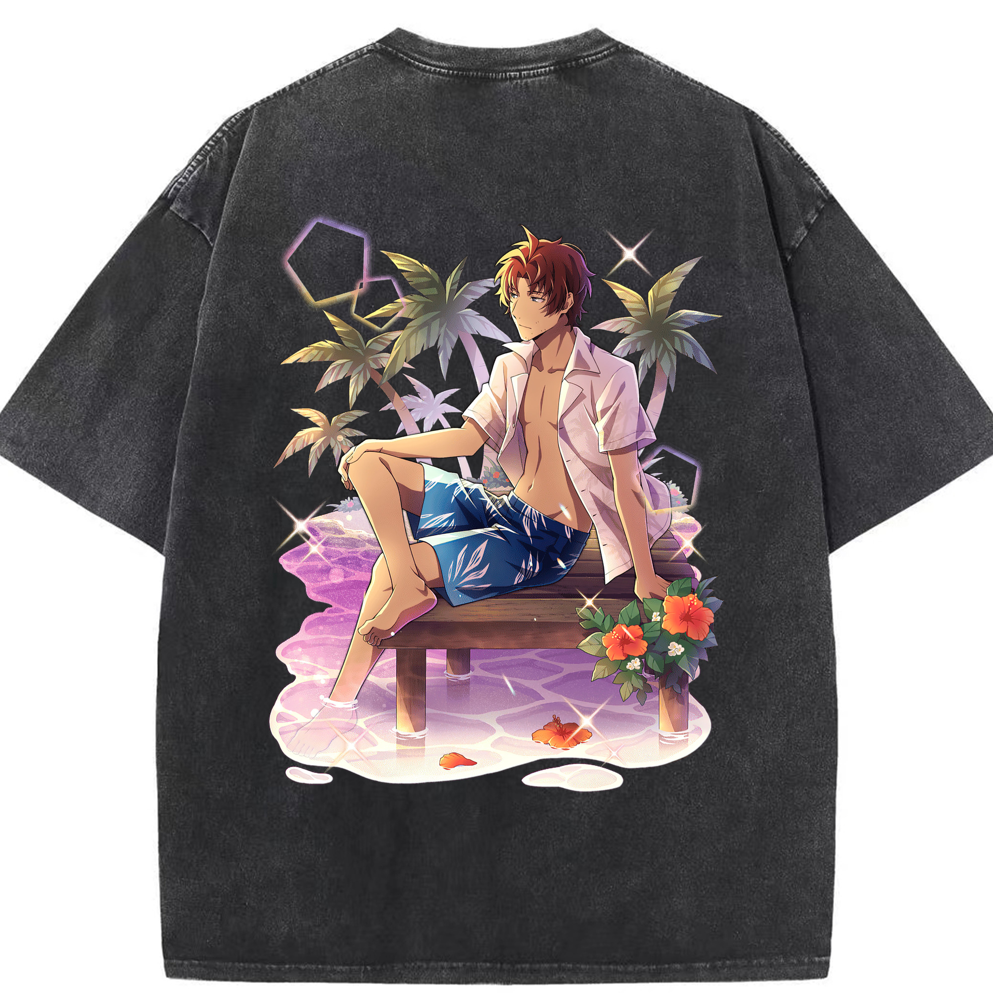 （画像用） 文豪ストレイドッグス Bungo Stray Dogs 綿100% ヴィンテージ風 半袖Tシャツ（背面プリント）