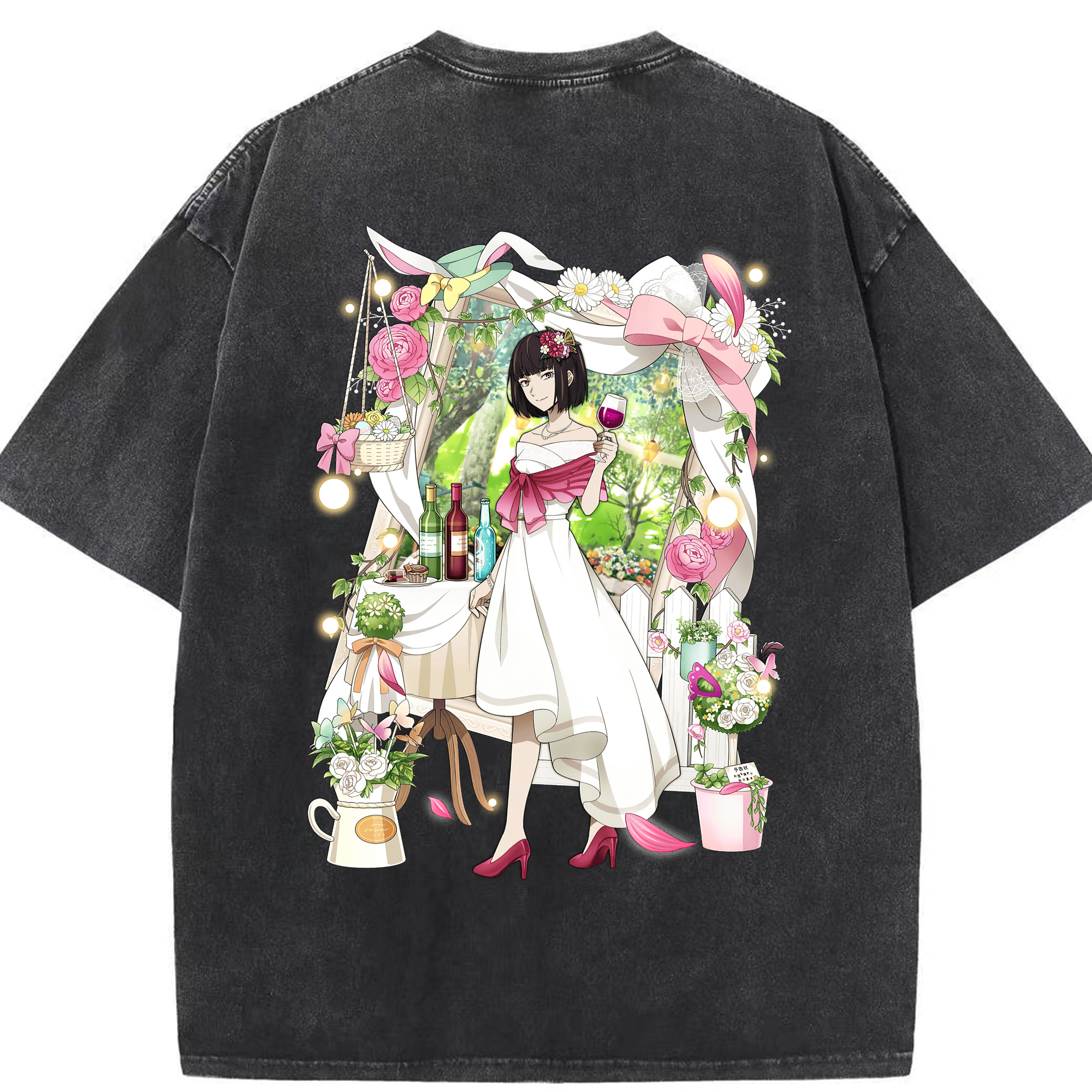 （画像用） 文豪ストレイドッグス Bungo Stray Dogs 綿100% ヴィンテージ風 半袖Tシャツ（背面プリント）