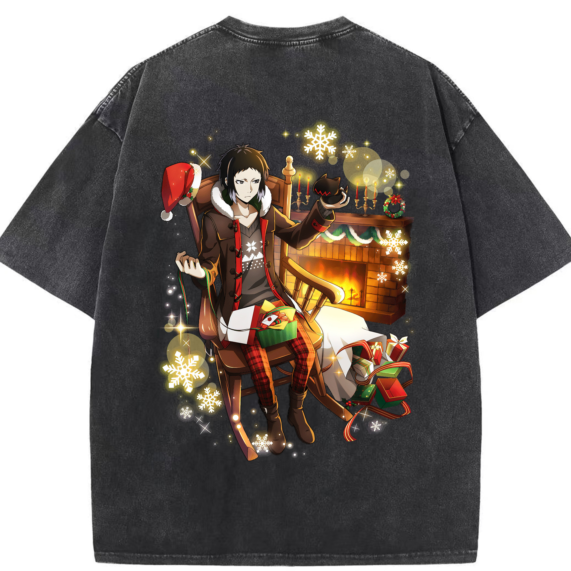 （画像用） 文豪ストレイドッグス Bungo Stray Dogs 綿100% ヴィンテージ風 半袖Tシャツ（背面プリント）