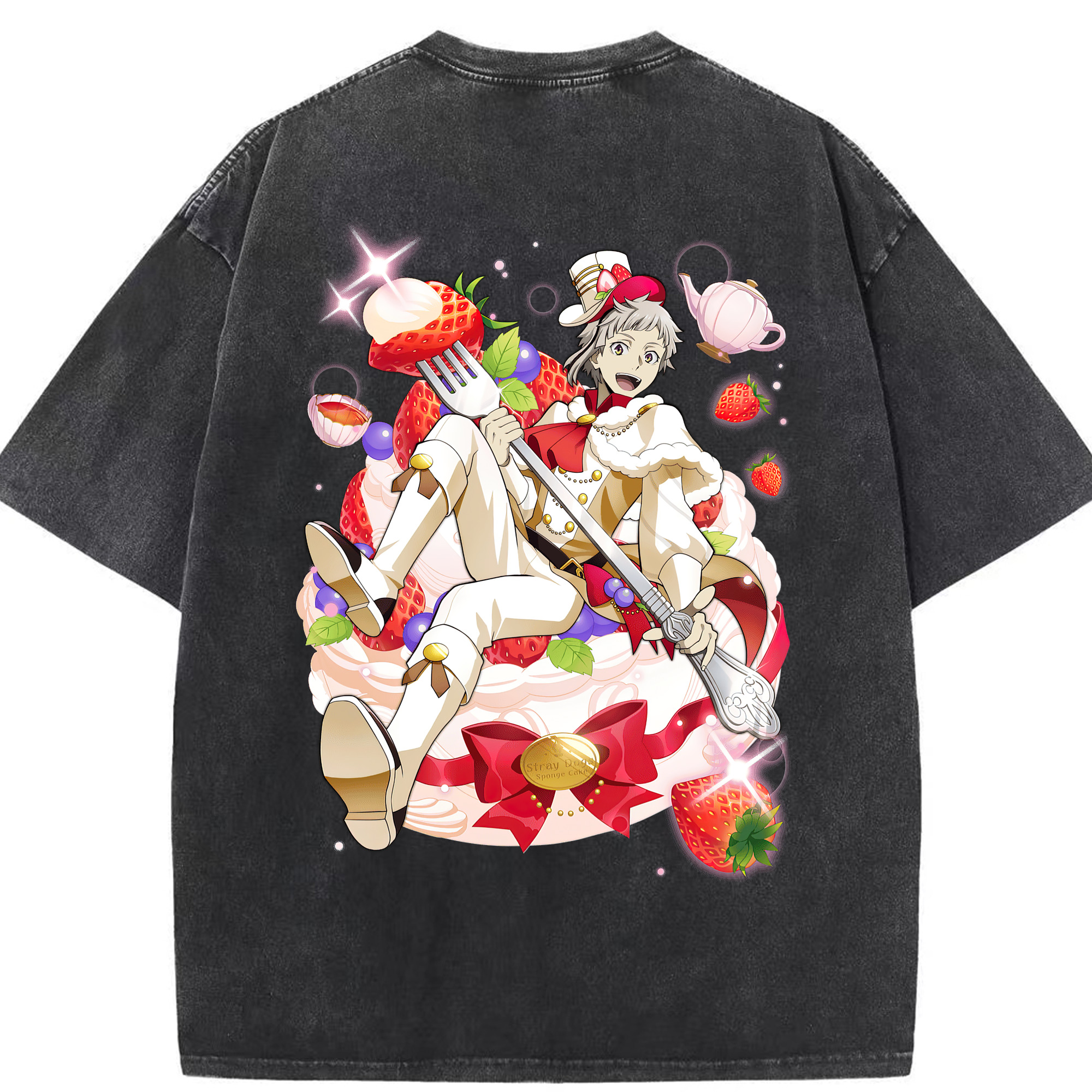 （画像用） 文豪ストレイドッグス Bungo Stray Dogs 綿100% ヴィンテージ風 半袖Tシャツ（背面プリント）